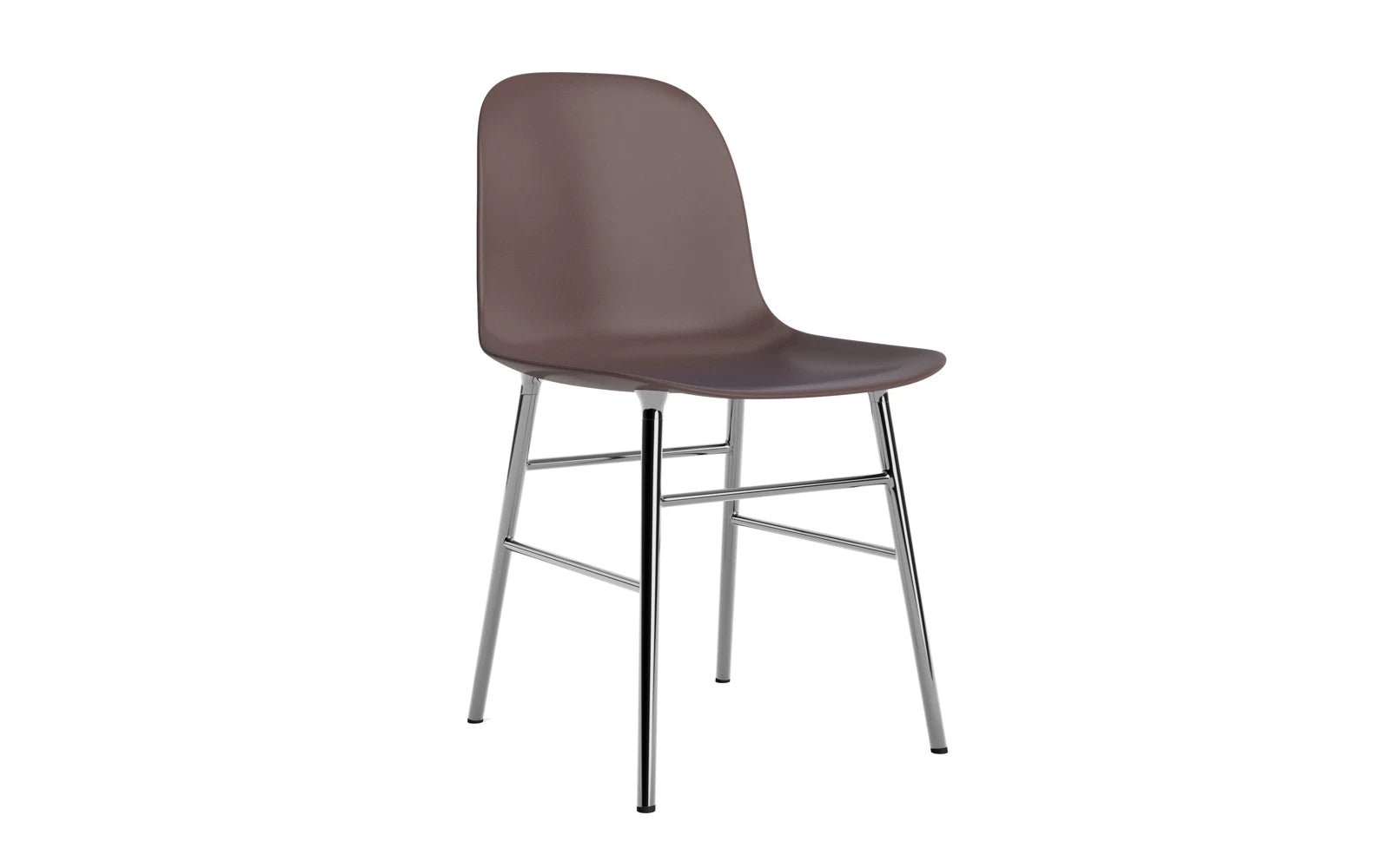 Form Stuhl Braun/Chrom in  präsentiert im Onlineshop von KAQTU Design AG. Stuhl ist von Normann Copenhagen