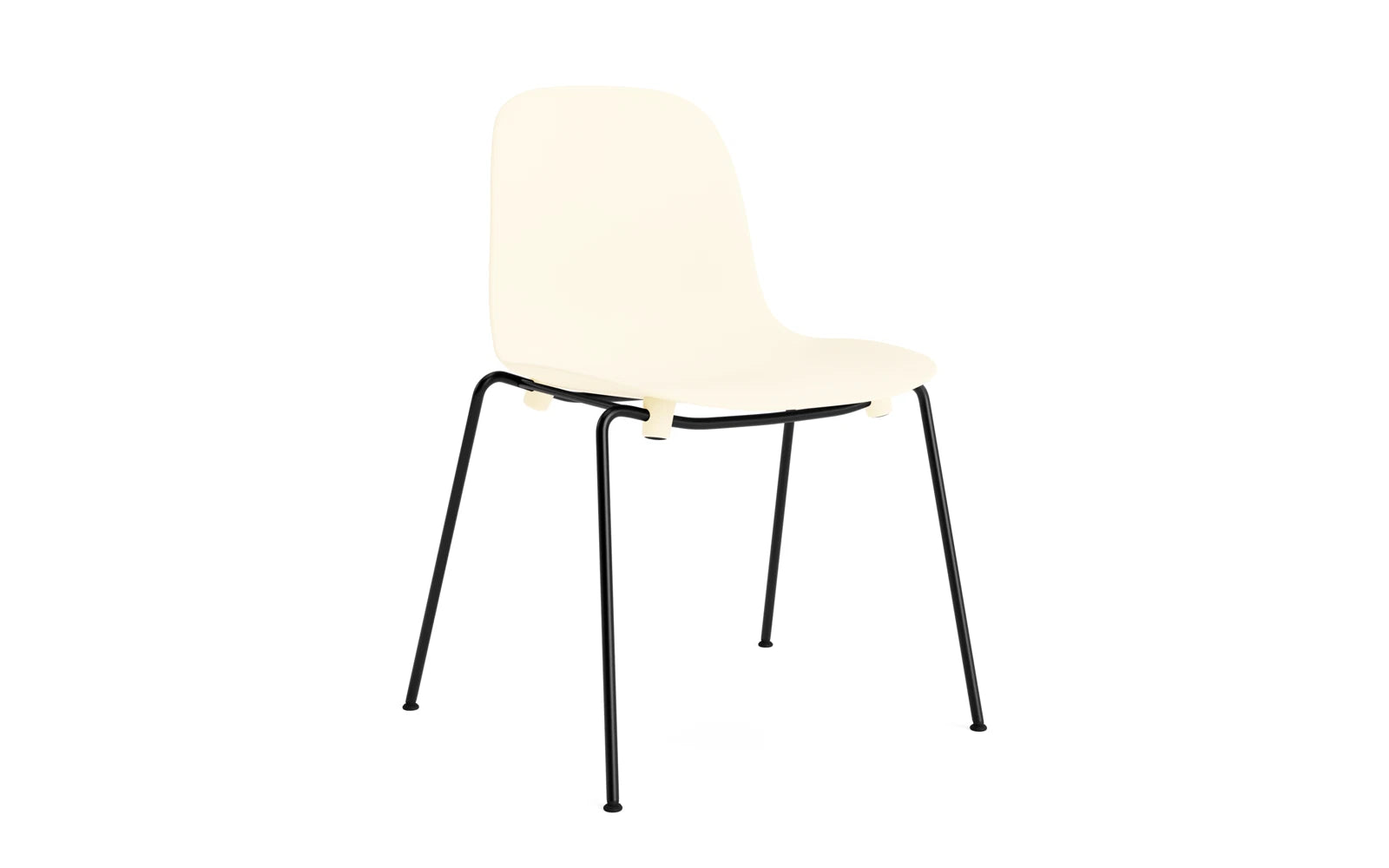 Form Stapelstuhl Schwartz Stahl Creme in  präsentiert im Onlineshop von KAQTU Design AG. Stuhl ist von Normann Copenhagen
