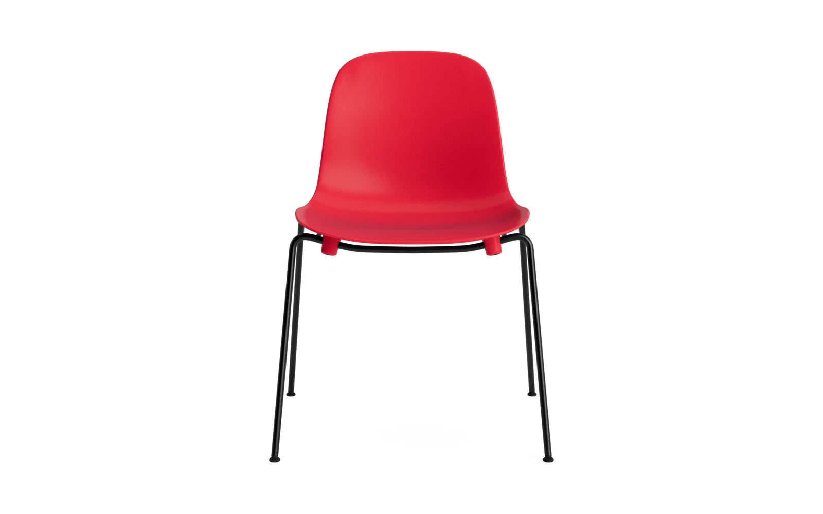 Form Stapelstuhl Schwartz Stahl Leuchtendes Rot in  präsentiert im Onlineshop von KAQTU Design AG. Stuhl ist von Normann Copenhagen
