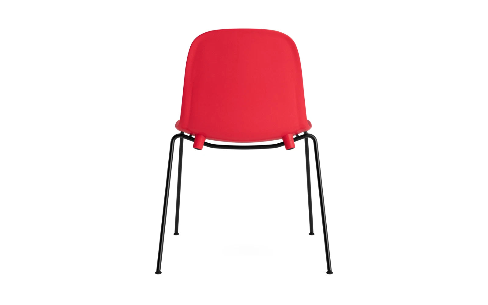Form Stapelstuhl Schwartz Stahl Leuchtendes Rot in  präsentiert im Onlineshop von KAQTU Design AG. Stuhl ist von Normann Copenhagen