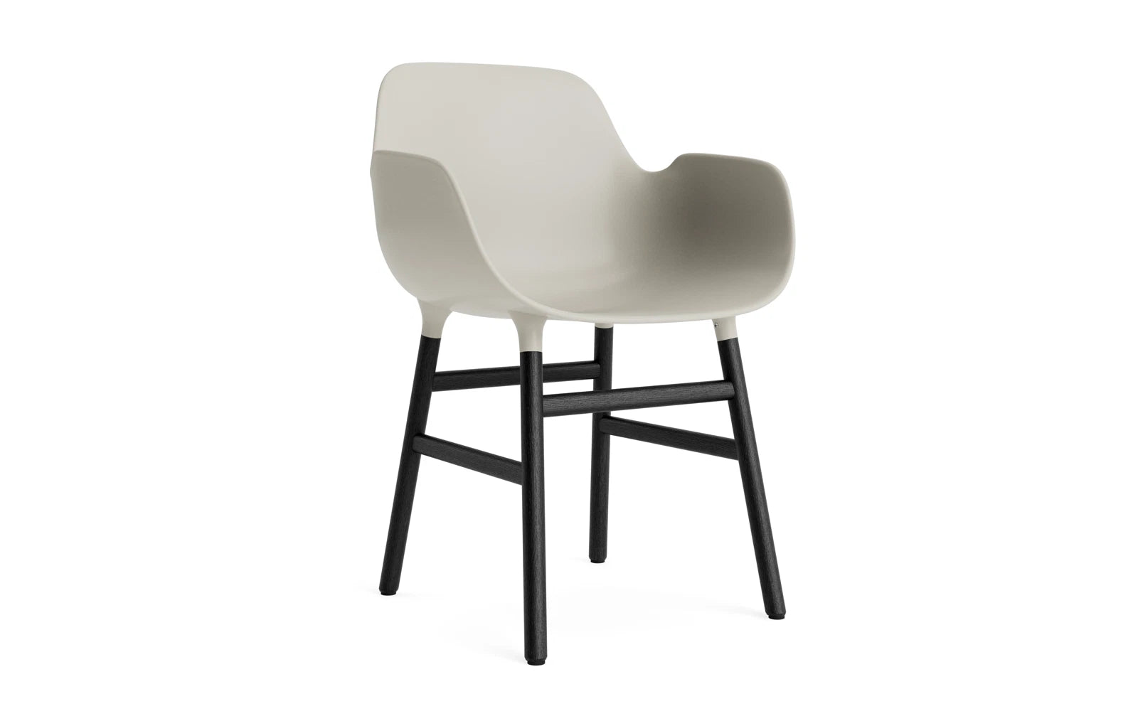 Form Lehnstuhl Hellgrau/schwarz in  präsentiert im Onlineshop von KAQTU Design AG. Stuhl mit Armlehne ist von Normann Copenhagen