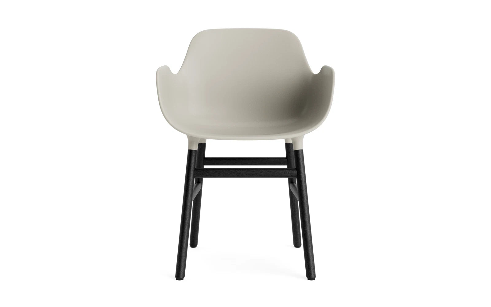 Form Lehnstuhl Hellgrau/schwarz in  präsentiert im Onlineshop von KAQTU Design AG. Stuhl mit Armlehne ist von Normann Copenhagen