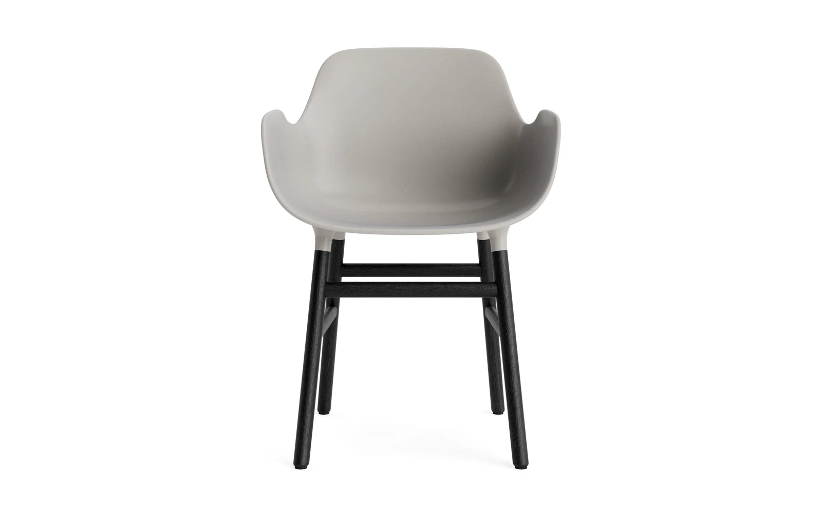 Form Lehnstuhl Warmes Grau/schwarz in  präsentiert im Onlineshop von KAQTU Design AG. Stuhl mit Armlehne ist von Normann Copenhagen
