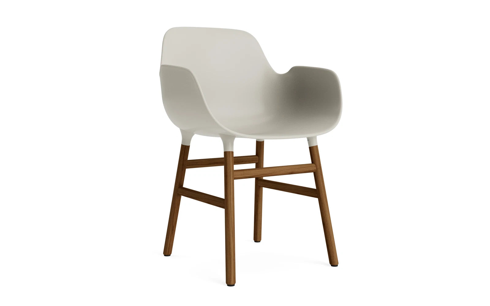 Form Lehnstuhl Hellgrau/Walnuss in  präsentiert im Onlineshop von KAQTU Design AG. Stuhl mit Armlehne ist von Normann Copenhagen