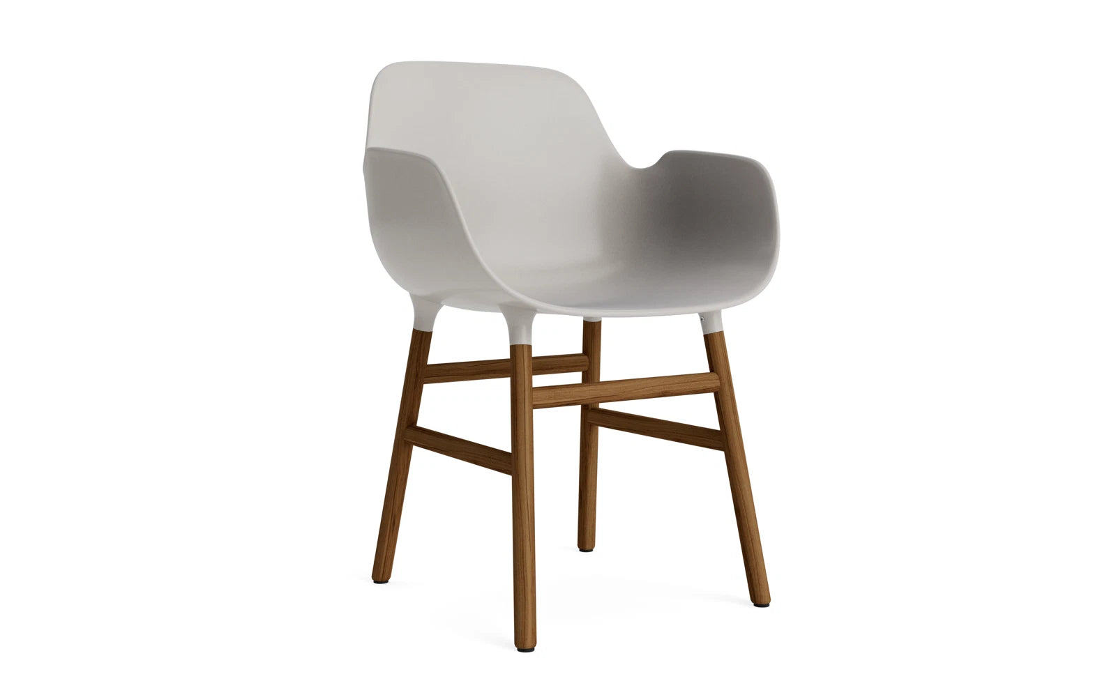 Form Lehnstuhl Warmes grau/Walnuss in  präsentiert im Onlineshop von KAQTU Design AG. Stuhl mit Armlehne ist von Normann Copenhagen