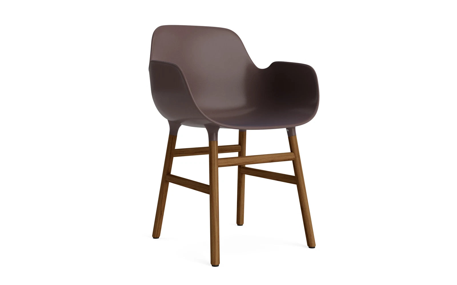 Form Lehnstuhl Braun/Walnuss in  präsentiert im Onlineshop von KAQTU Design AG. Stuhl mit Armlehne ist von Normann Copenhagen