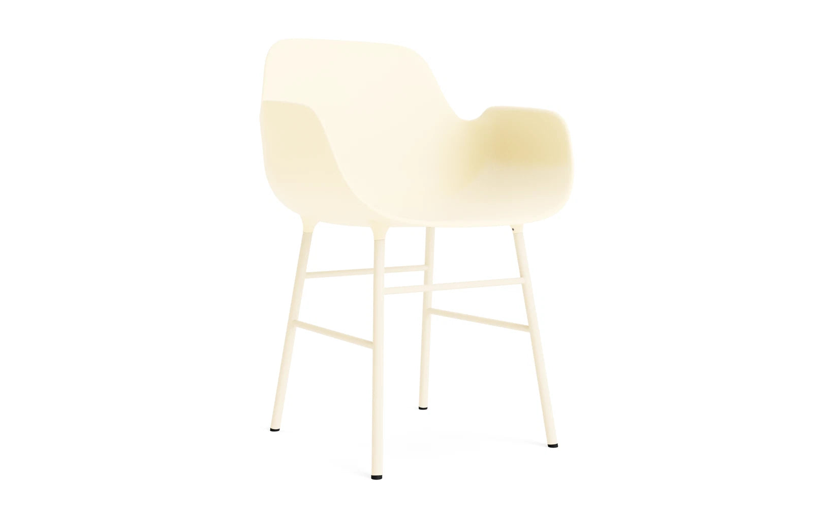 Form Lehnstuhl Stahl Creme in  präsentiert im Onlineshop von KAQTU Design AG. Stuhl mit Armlehne ist von Normann Copenhagen