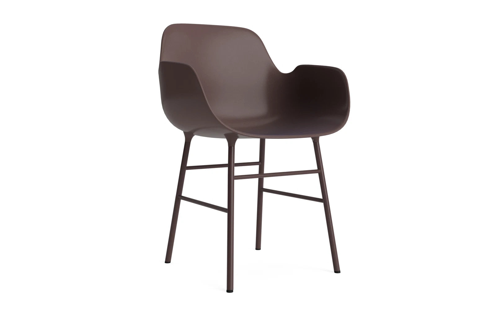Form Lehnstuhl Stahl Braun in  präsentiert im Onlineshop von KAQTU Design AG. Stuhl mit Armlehne ist von Normann Copenhagen