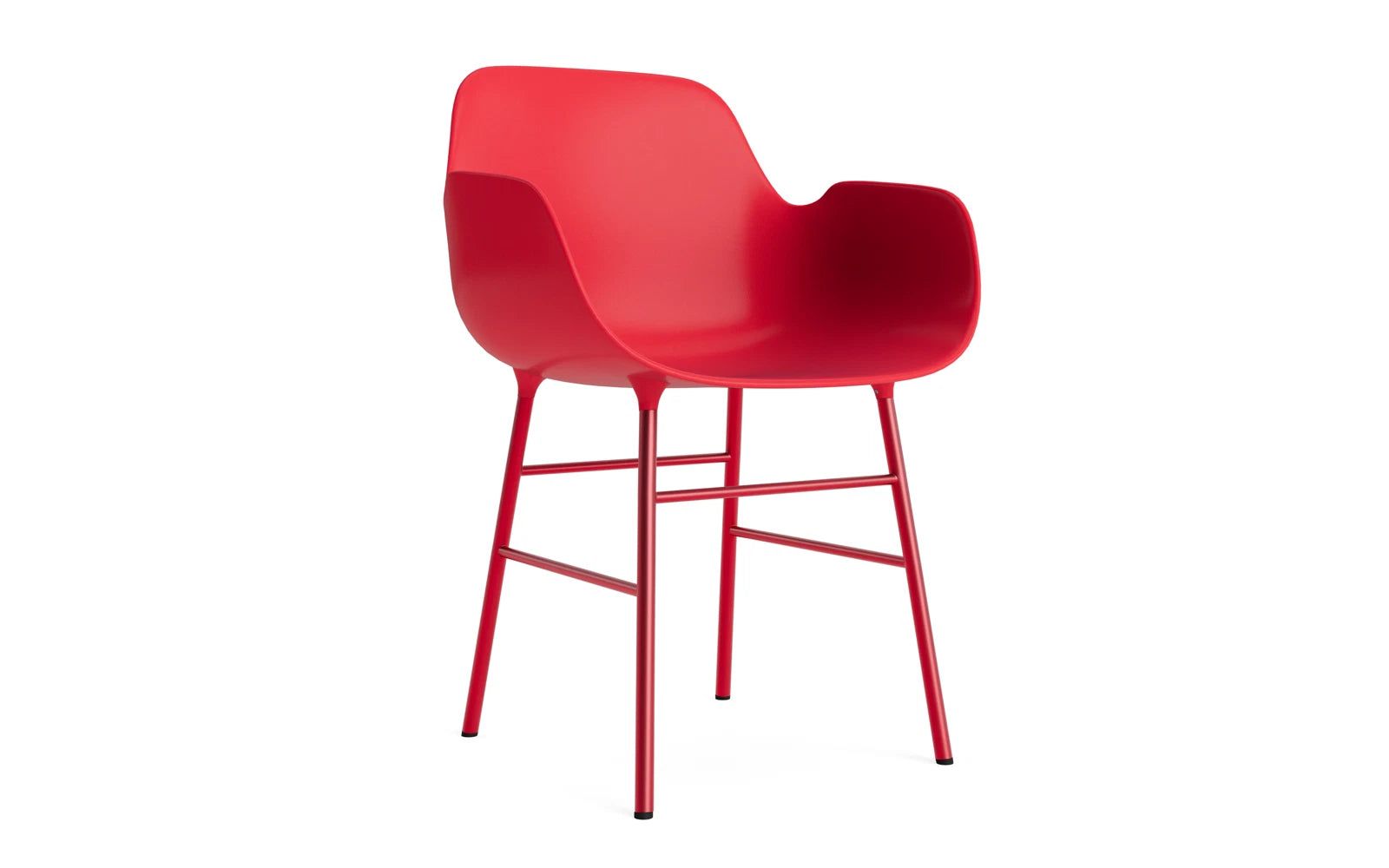 Form Lehnstuhl Stahl Leuchtendes rot in  präsentiert im Onlineshop von KAQTU Design AG. Stuhl mit Armlehne ist von Normann Copenhagen