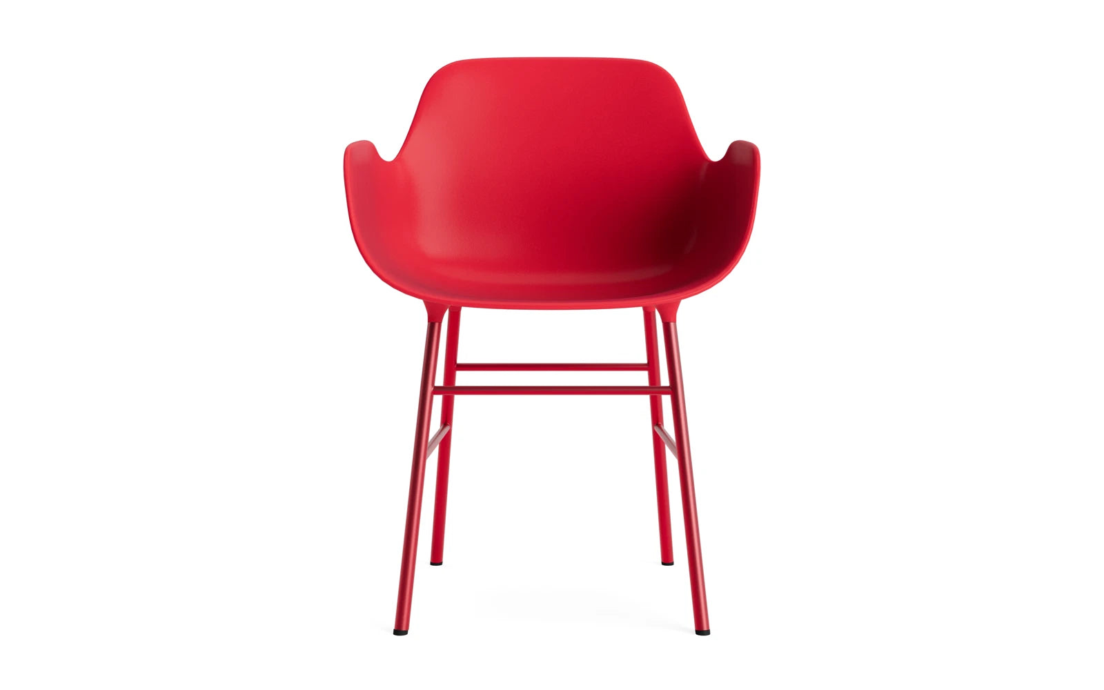 Form Lehnstuhl Stahl Leuchtendes rot in  präsentiert im Onlineshop von KAQTU Design AG. Stuhl mit Armlehne ist von Normann Copenhagen