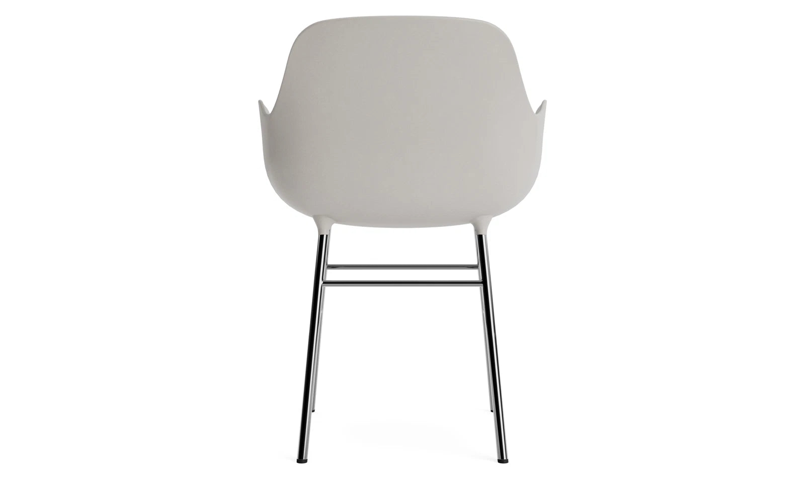 Form Lehnstuhl Chrom Warmes grau in  präsentiert im Onlineshop von KAQTU Design AG. Stuhl mit Armlehne ist von Normann Copenhagen