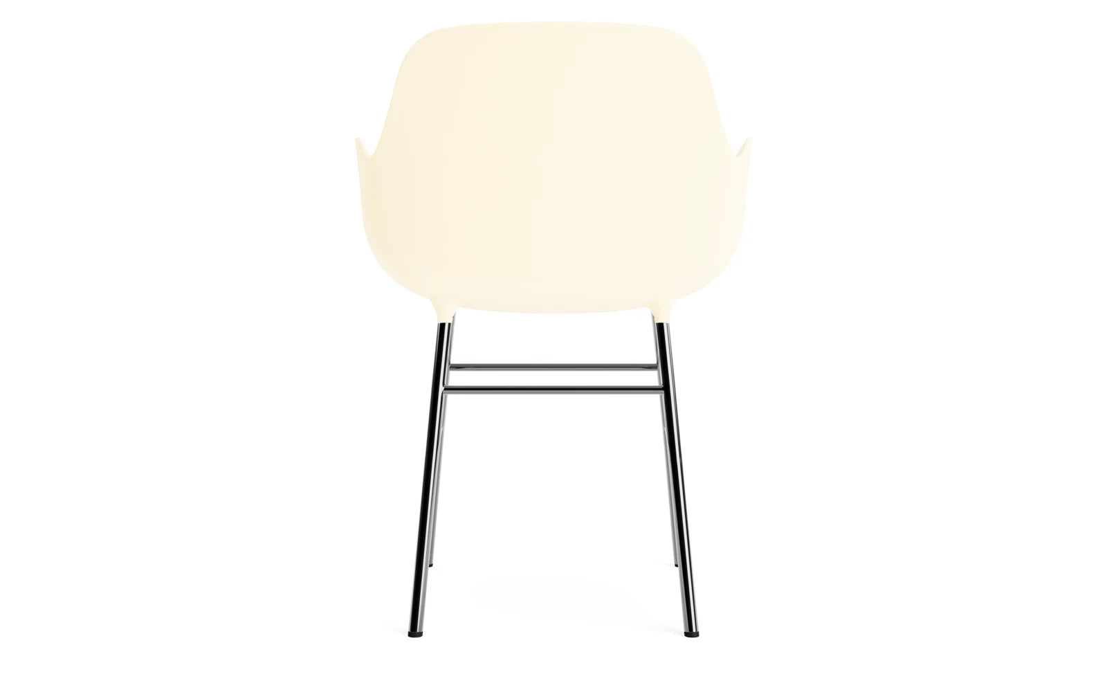 Form Lehnstuhl Chrom Creme in  präsentiert im Onlineshop von KAQTU Design AG. Stuhl mit Armlehne ist von Normann Copenhagen