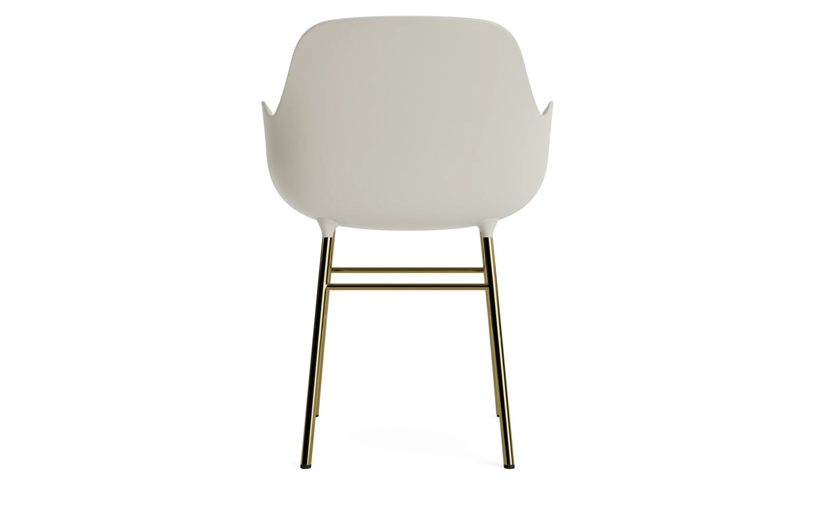 Form Lehnstuhl Messing hellgrau in  präsentiert im Onlineshop von KAQTU Design AG. Stuhl mit Armlehne ist von Normann Copenhagen
