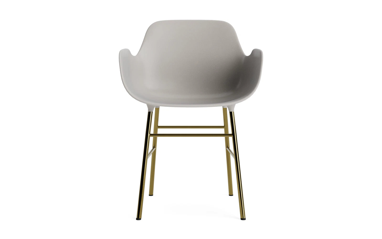 Form Lehnstuhl Messing Warmes grau in  präsentiert im Onlineshop von KAQTU Design AG. Stuhl mit Armlehne ist von Normann Copenhagen