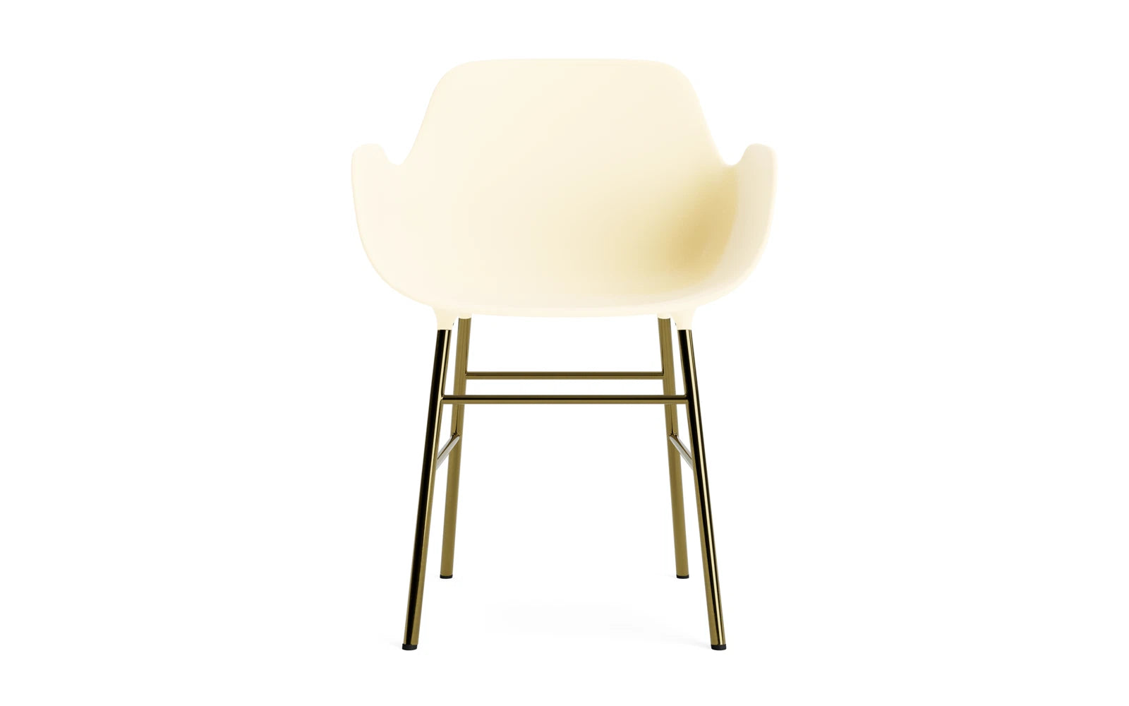 Form Lehnstuhl Messing Creme in  präsentiert im Onlineshop von KAQTU Design AG. Stuhl mit Armlehne ist von Normann Copenhagen