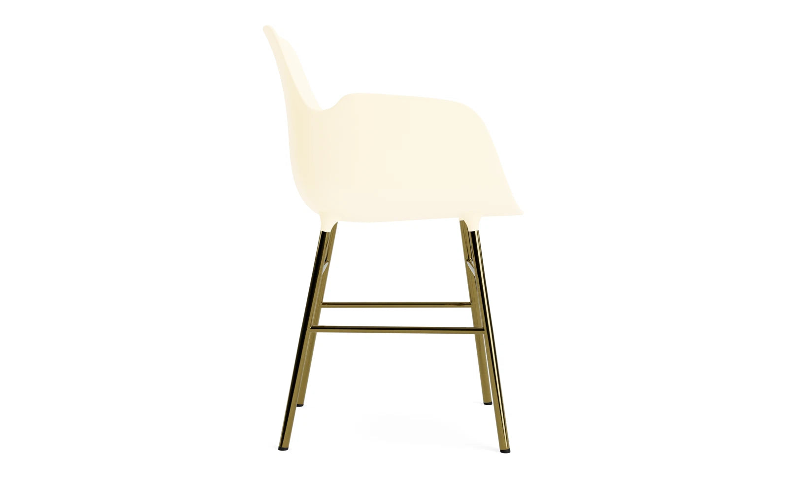 Form Lehnstuhl Messing Creme in  präsentiert im Onlineshop von KAQTU Design AG. Stuhl mit Armlehne ist von Normann Copenhagen