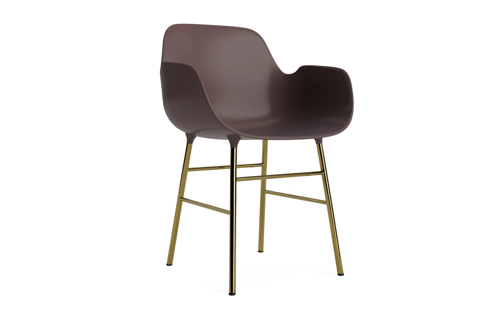 Form Lehnstuhl Messing Braun in  präsentiert im Onlineshop von KAQTU Design AG. Stuhl mit Armlehne ist von Normann Copenhagen