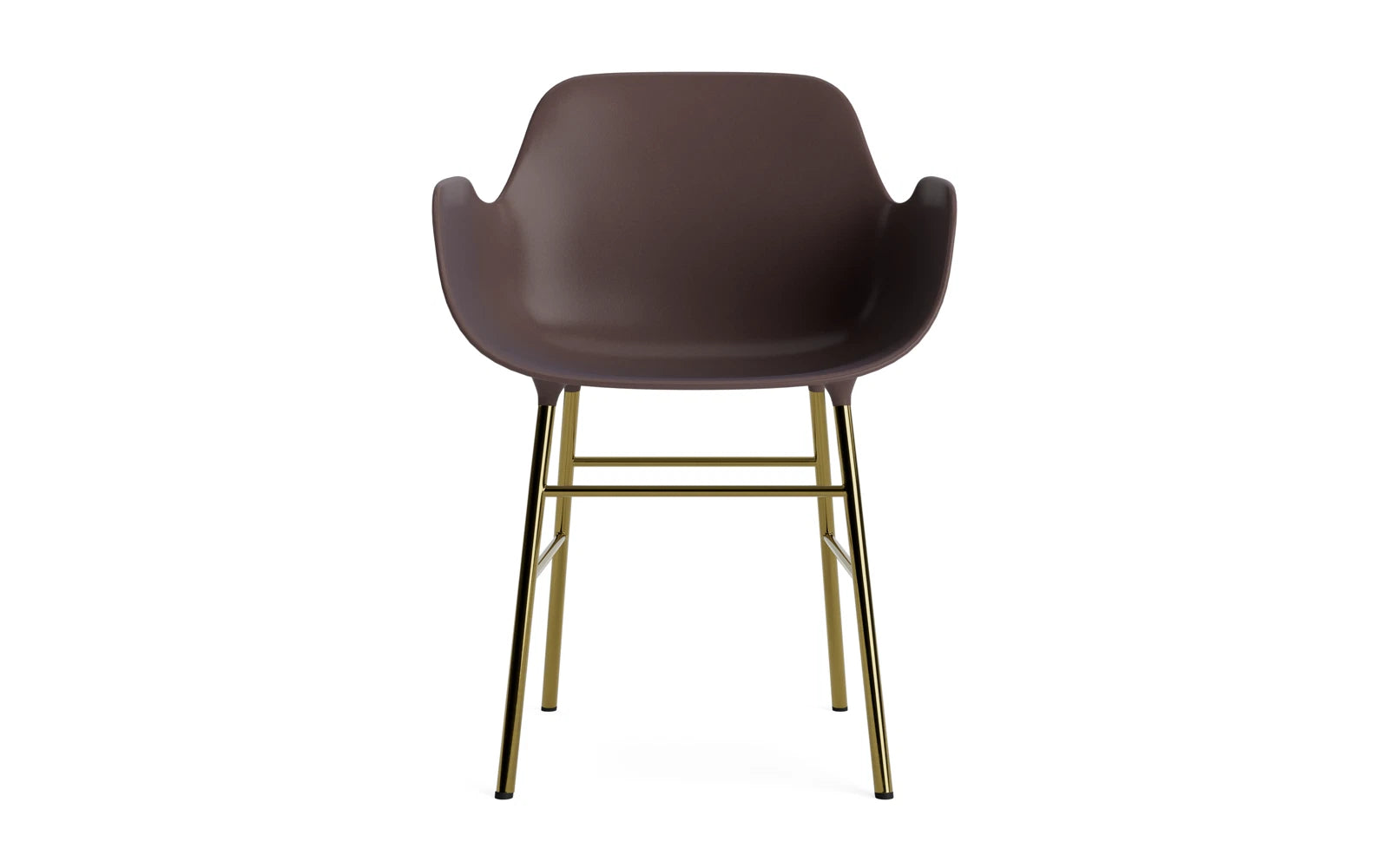 Form Lehnstuhl Messing Braun in  präsentiert im Onlineshop von KAQTU Design AG. Stuhl mit Armlehne ist von Normann Copenhagen