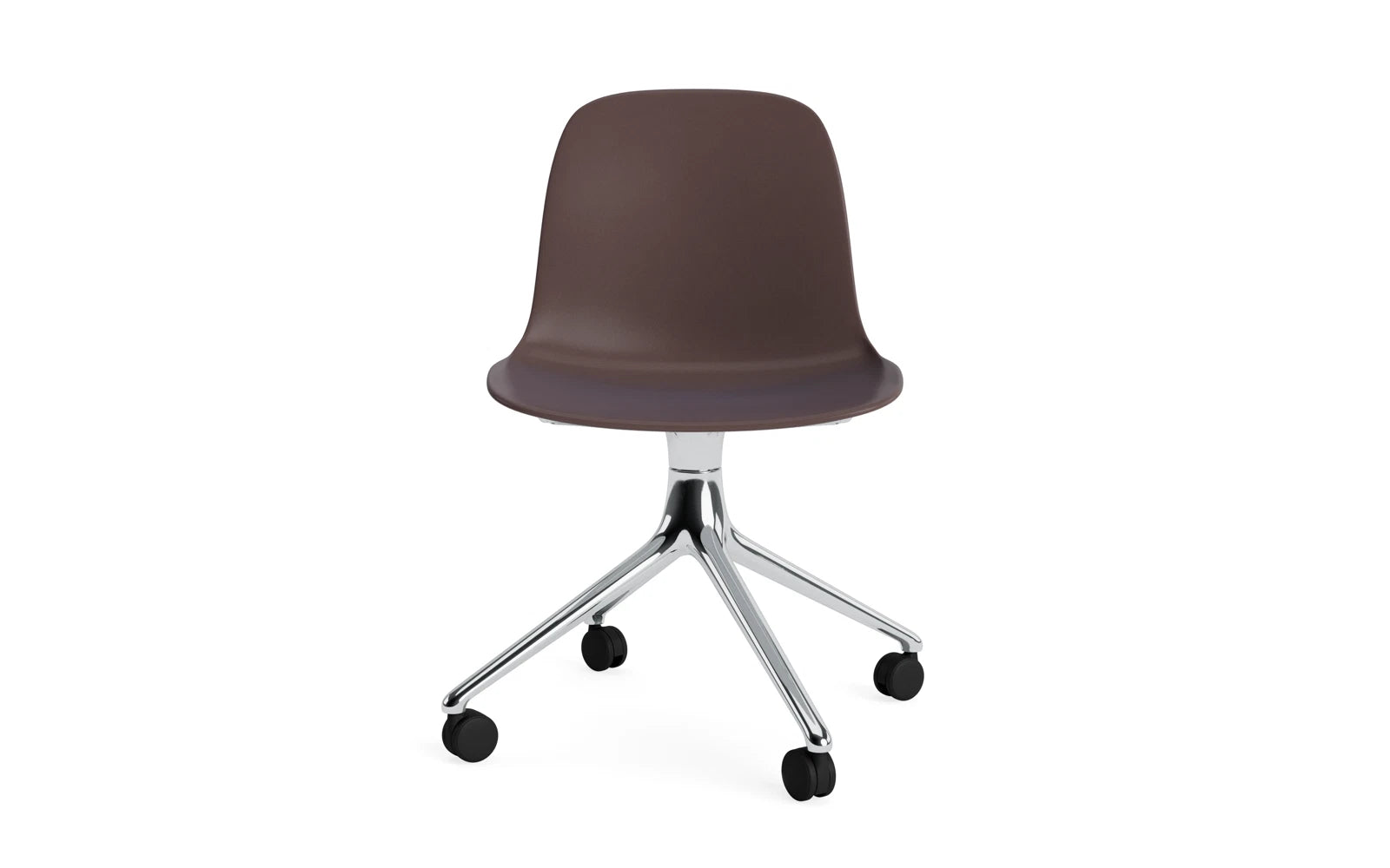 Form Drehstuhl 4W Aluminium/Braun in  präsentiert im Onlineshop von KAQTU Design AG. Drehstuhl ist von Normann Copenhagen