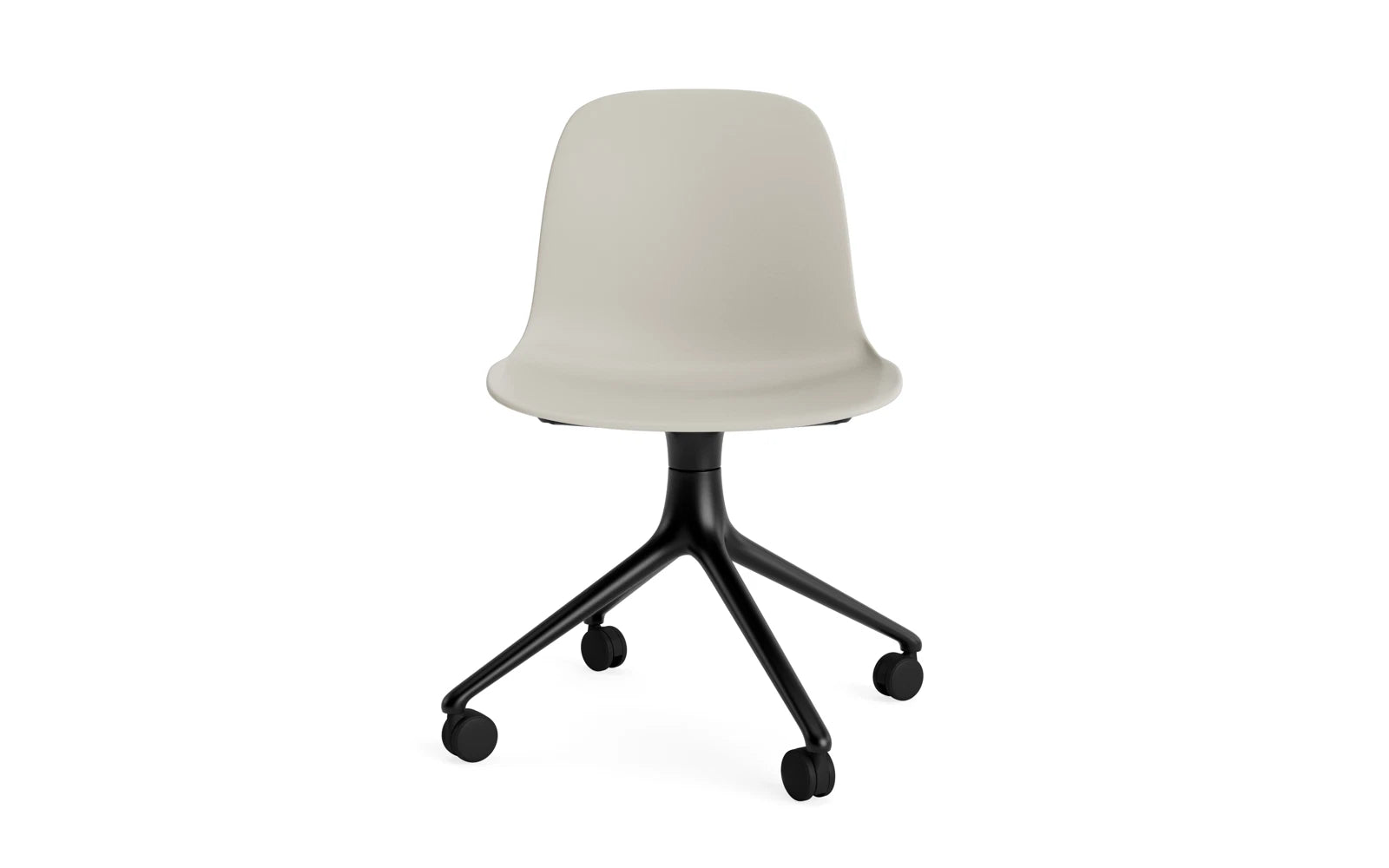 Form Drehstuhl 4W schwarzes Aluminium/Hellgrau in  präsentiert im Onlineshop von KAQTU Design AG. Drehstuhl ist von Normann Copenhagen
