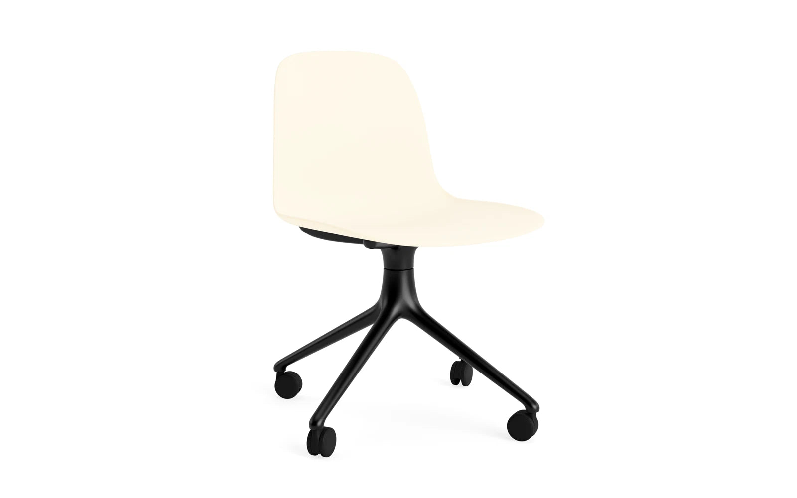 Form Drehstuhl 4W schwarzes Aluminium/Creme in  präsentiert im Onlineshop von KAQTU Design AG. Drehstuhl ist von Normann Copenhagen