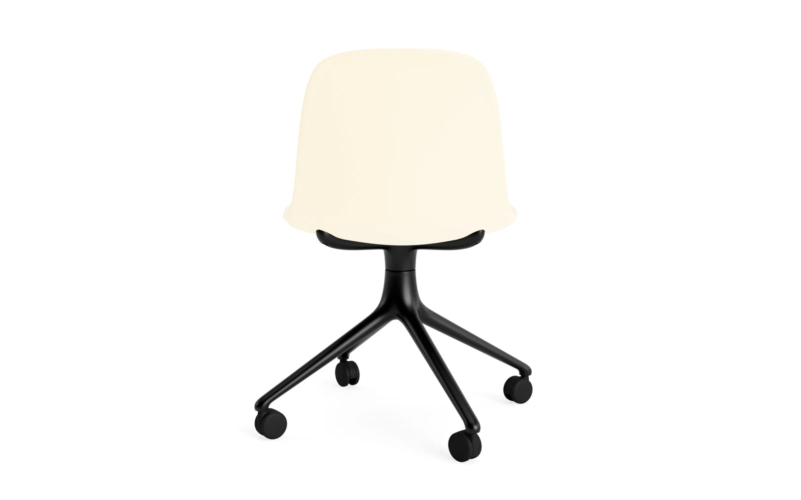 Form Drehstuhl 4W schwarzes Aluminium/Creme in  präsentiert im Onlineshop von KAQTU Design AG. Drehstuhl ist von Normann Copenhagen