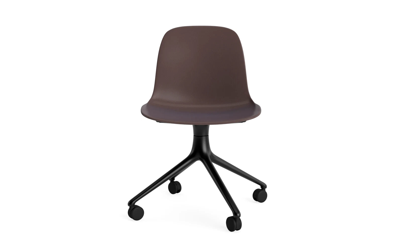 Form Drehstuhl 4W schwarzes Aluminium/Braun in  präsentiert im Onlineshop von KAQTU Design AG. Drehstuhl ist von Normann Copenhagen
