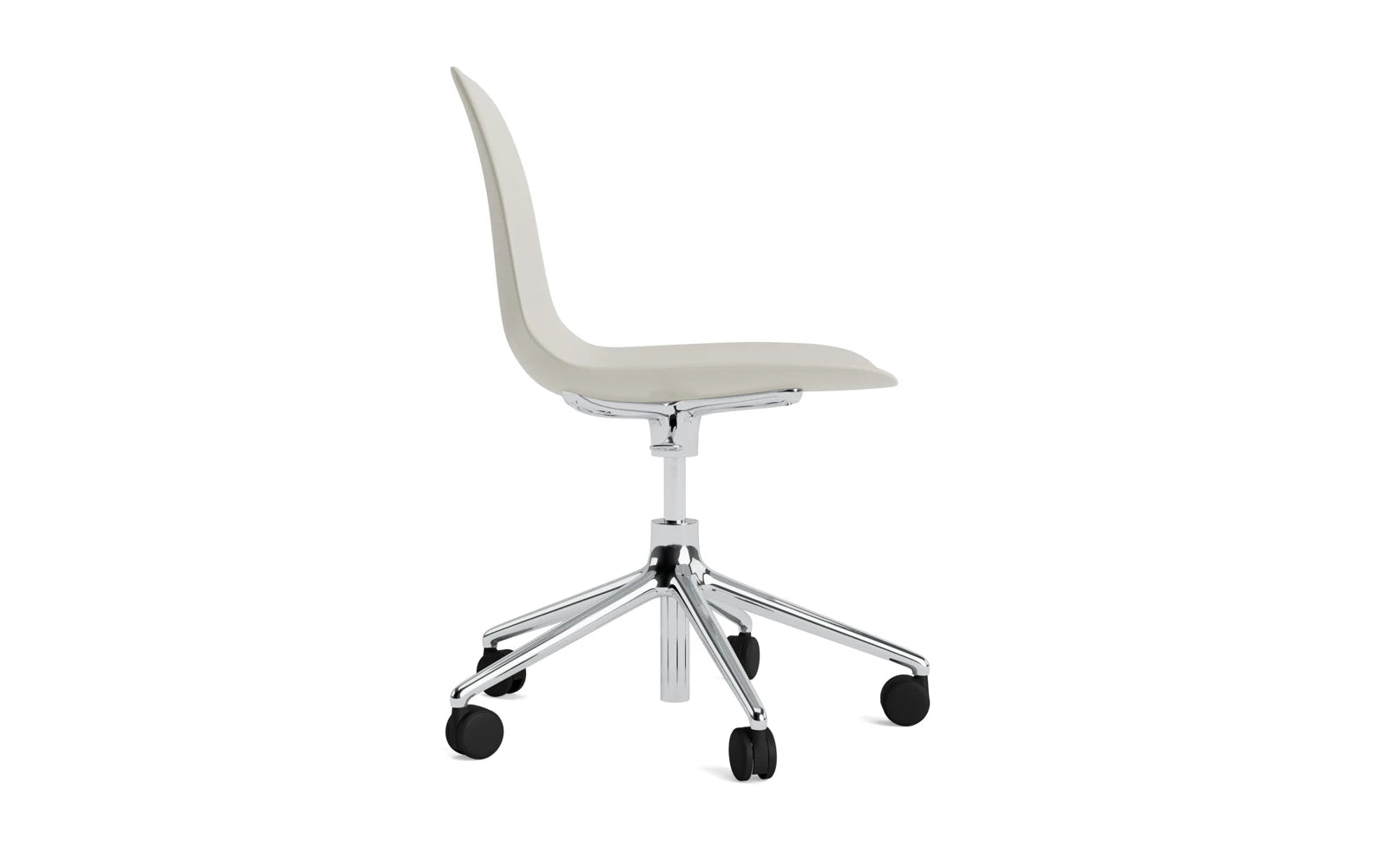 Form Drehstuhl mit Rollen Hellgrau/Aluminium in  präsentiert im Onlineshop von KAQTU Design AG. Drehstuhl ist von Normann Copenhagen
