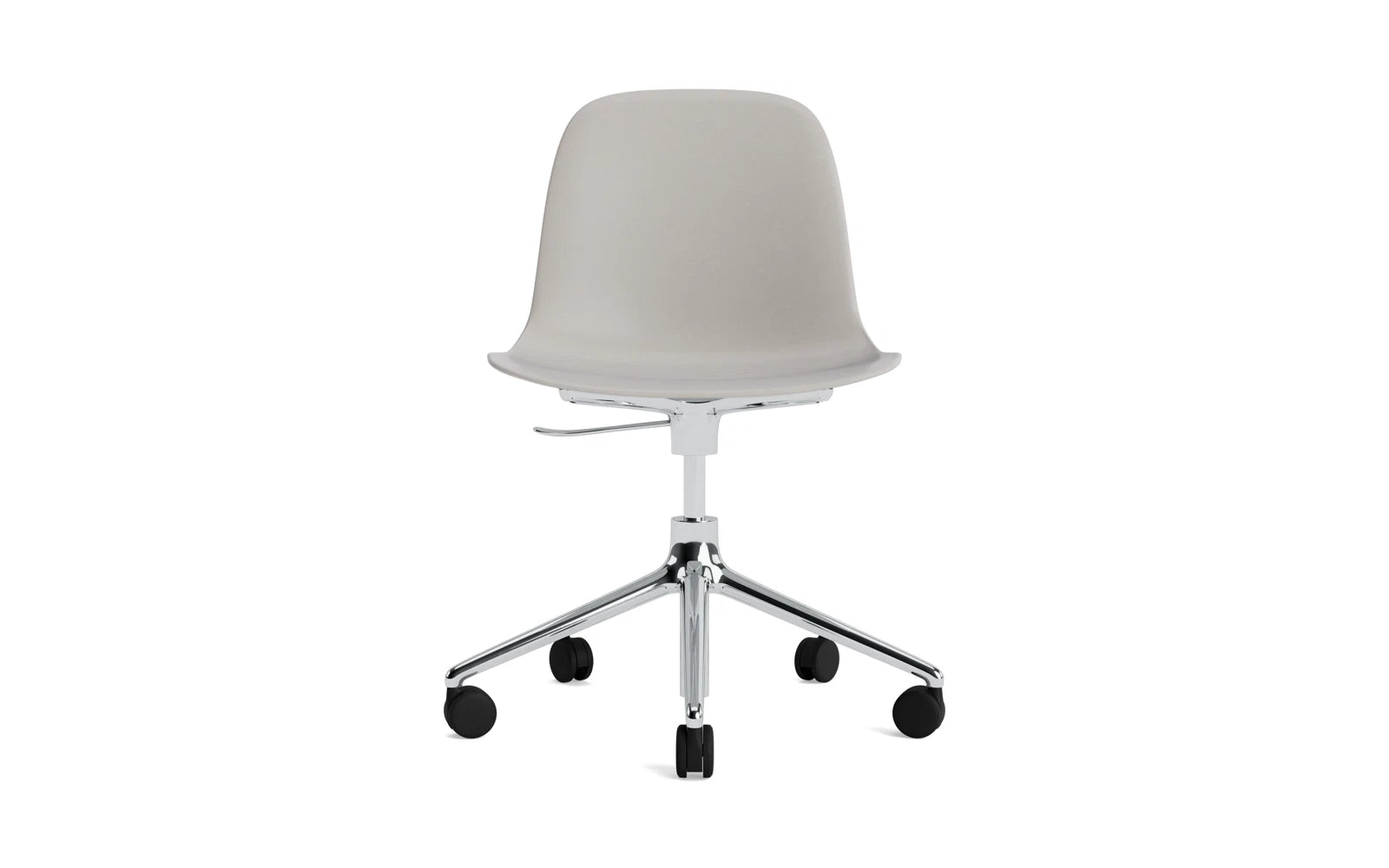 Form Drehstuhl mit Rollen Warmes Grau/Aluminium in  präsentiert im Onlineshop von KAQTU Design AG. Drehstuhl ist von Normann Copenhagen