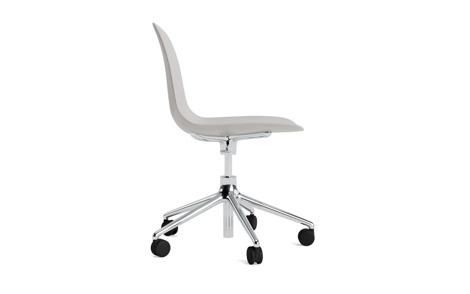 Form Drehstuhl mit Rollen Warmes Grau/Aluminium in  präsentiert im Onlineshop von KAQTU Design AG. Drehstuhl ist von Normann Copenhagen