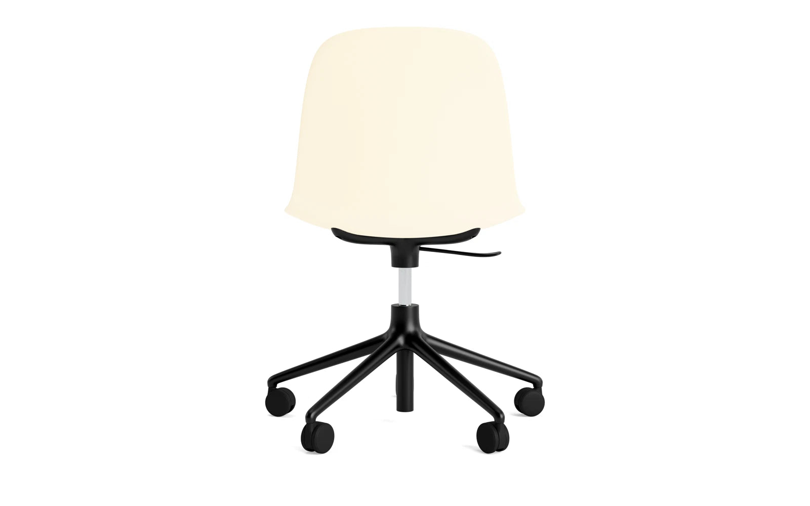 Form Drehstuhl mit Rollen Creme/schwarzes Aluminium in  präsentiert im Onlineshop von KAQTU Design AG. Drehstuhl ist von Normann Copenhagen