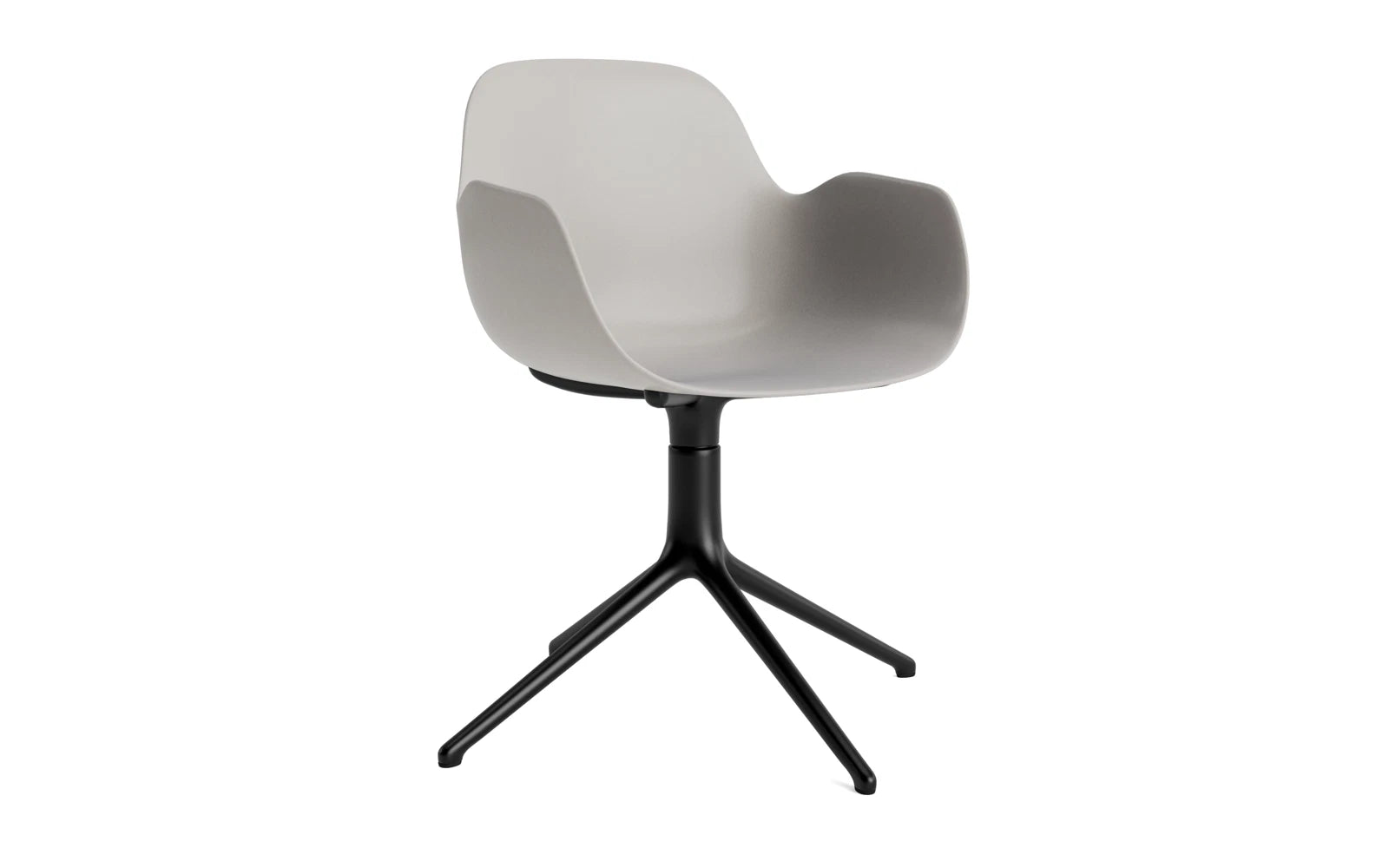 Form Drehsessel Warmes grau/schwarzes Aluminium in  präsentiert im Onlineshop von KAQTU Design AG. Sessel ist von Normann Copenhagen