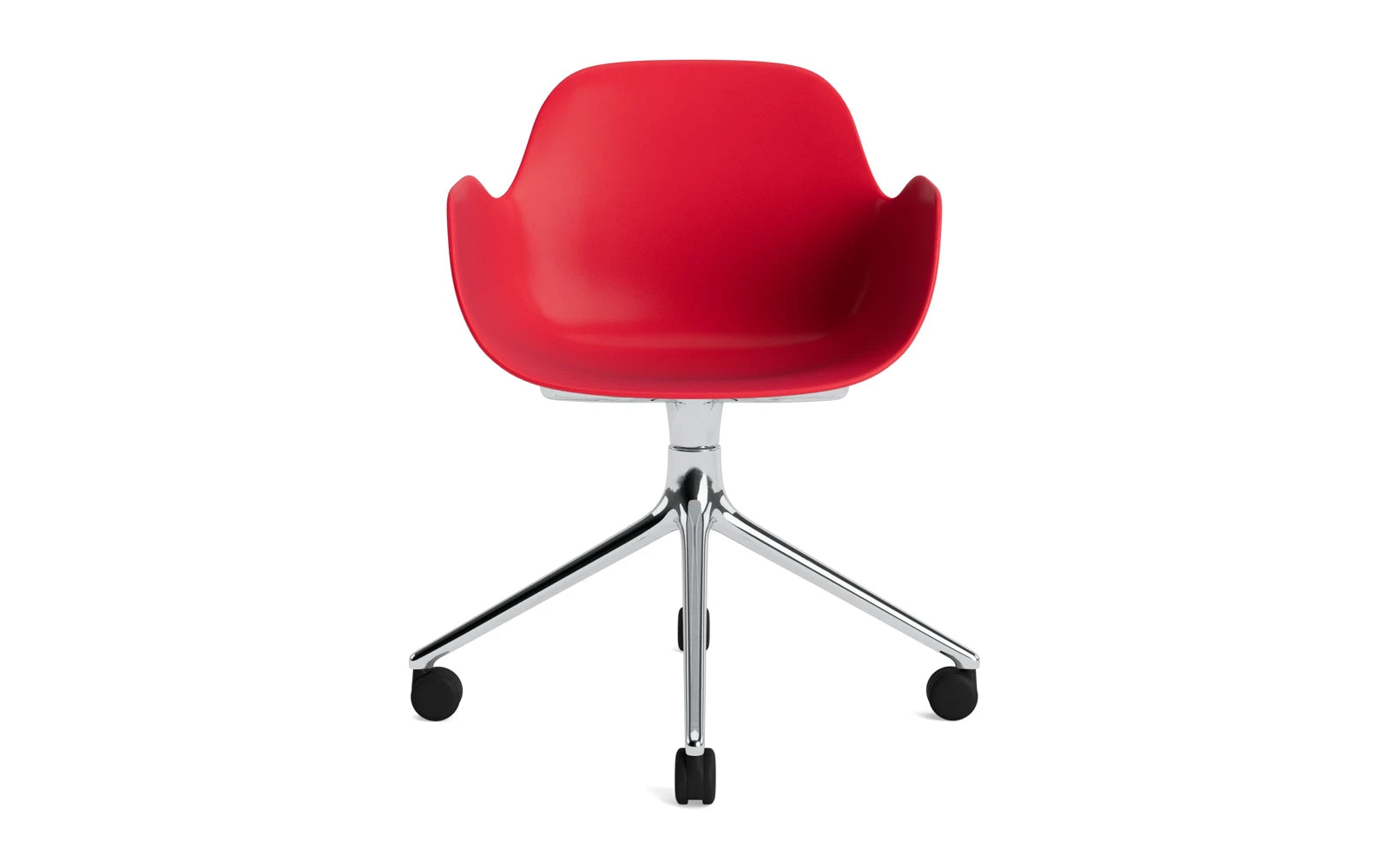 Form Drehsessel 4W Aluminium/Leuchtendes rot in  präsentiert im Onlineshop von KAQTU Design AG. Sessel ist von Normann Copenhagen