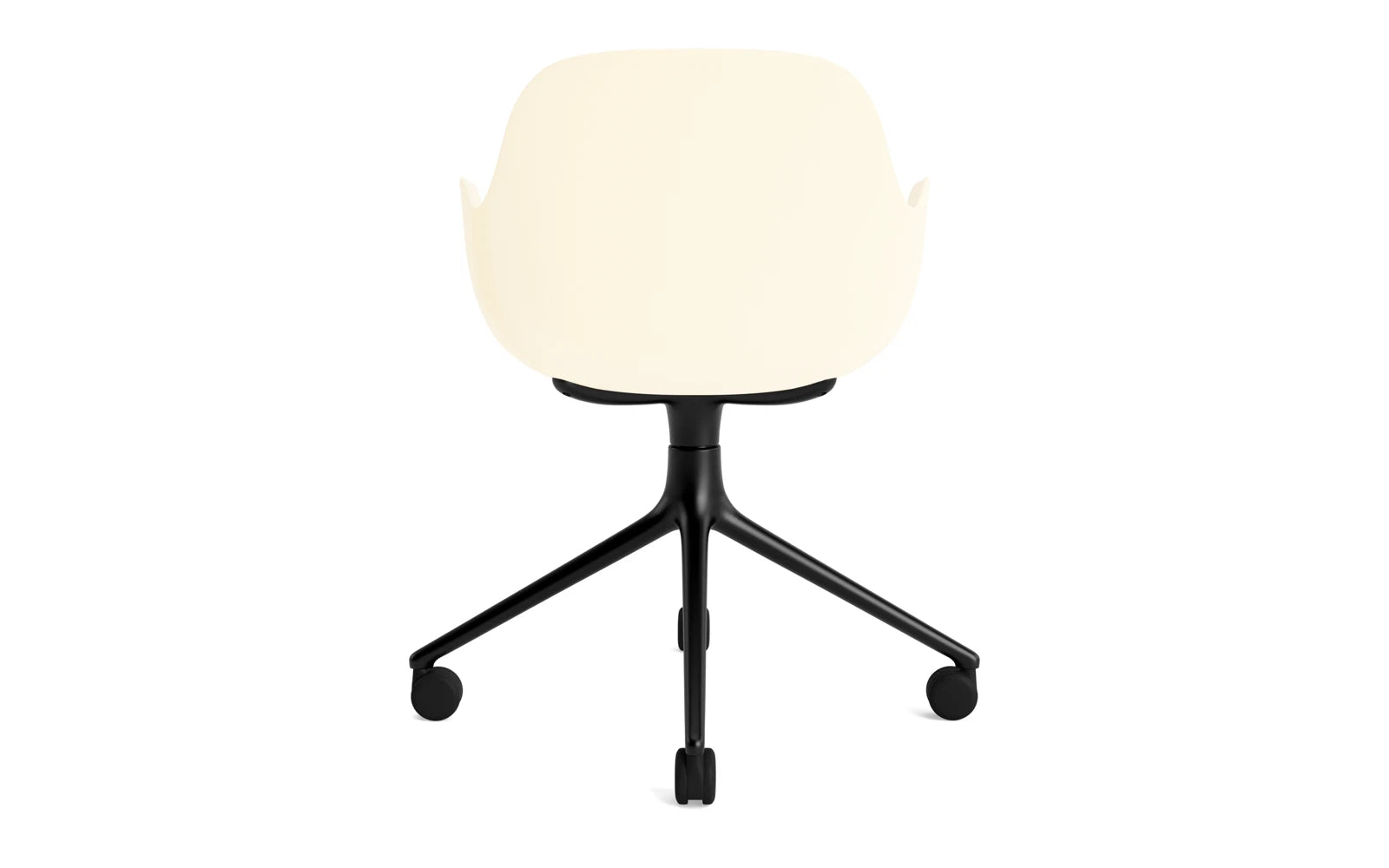 Form Drehsessel 4W schwarzes Aluminium/Creme in  präsentiert im Onlineshop von KAQTU Design AG. Sessel ist von Normann Copenhagen