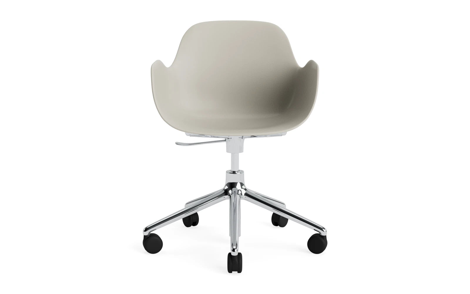 Form Drehsessel mit Rollen Hellgrau/Aluminium in  präsentiert im Onlineshop von KAQTU Design AG. Sessel ist von Normann Copenhagen