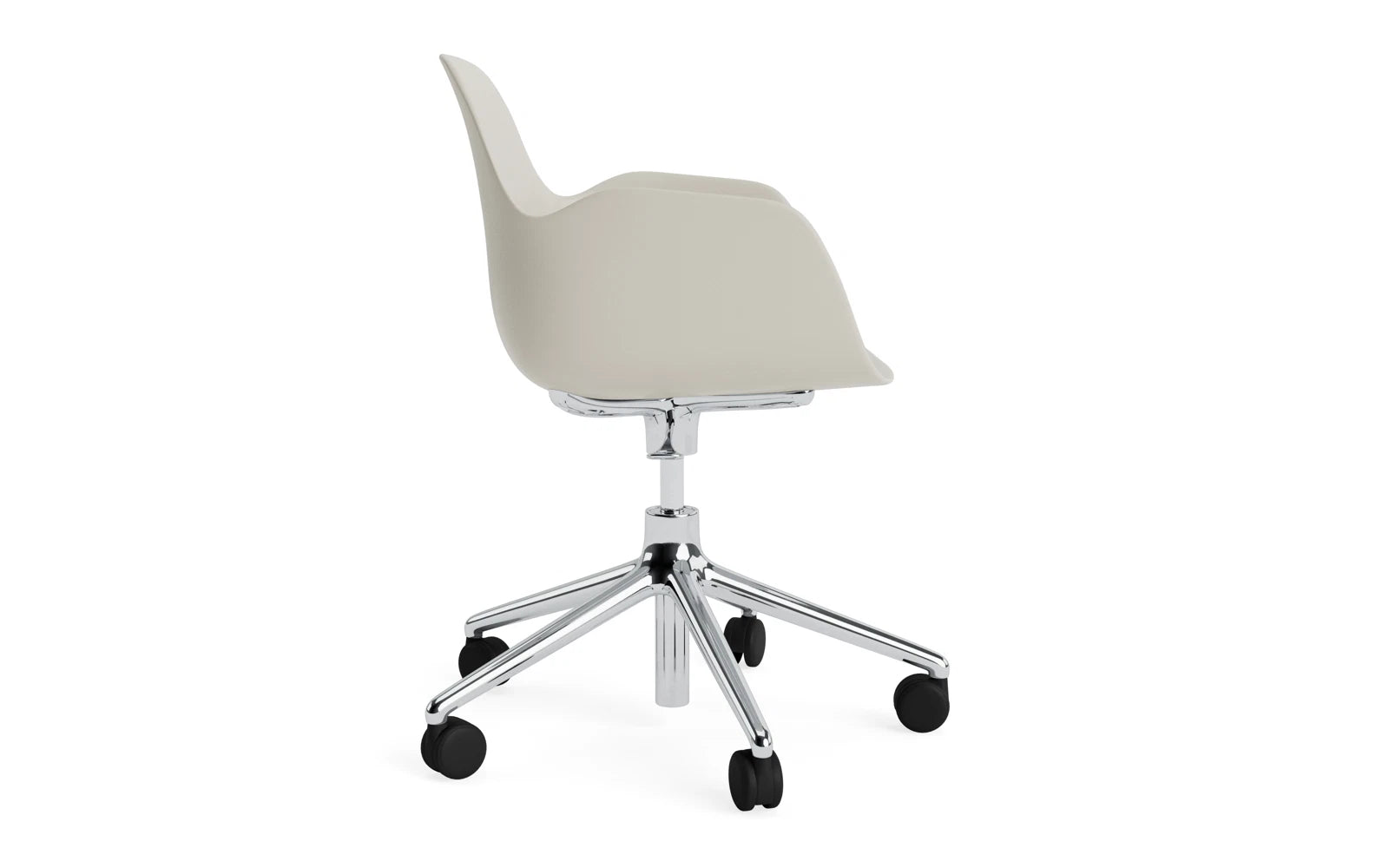 Form Drehsessel mit Rollen Hellgrau/Aluminium in  präsentiert im Onlineshop von KAQTU Design AG. Sessel ist von Normann Copenhagen