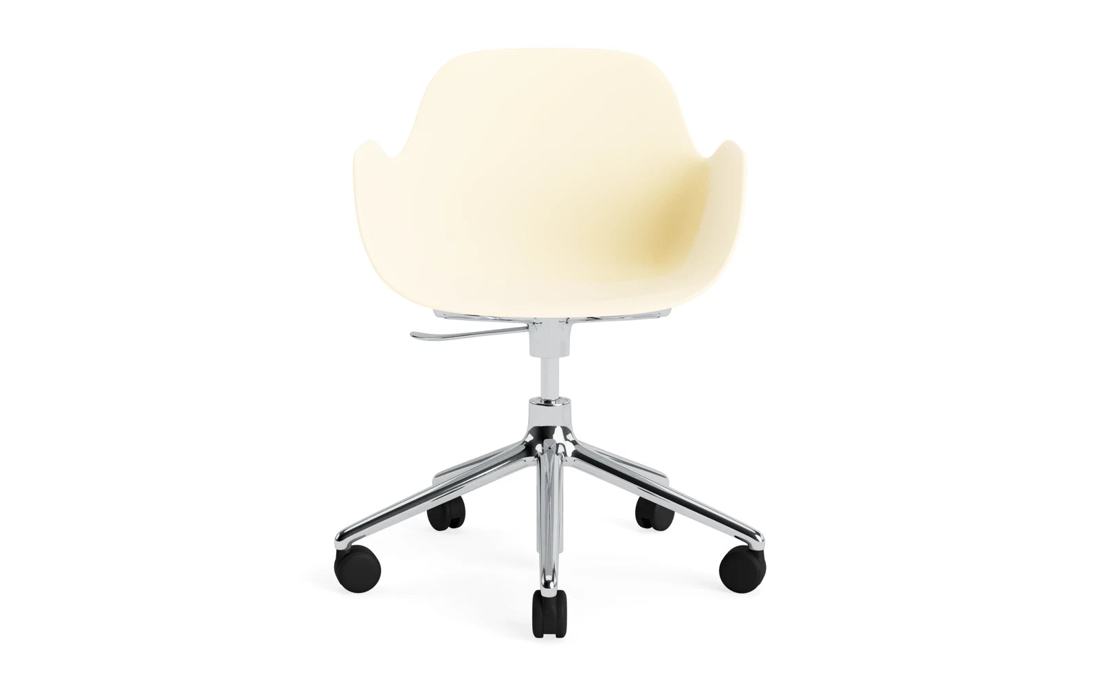 Form Drehsessel mit Rollen Creme/Aluminium in  präsentiert im Onlineshop von KAQTU Design AG. Sessel ist von Normann Copenhagen