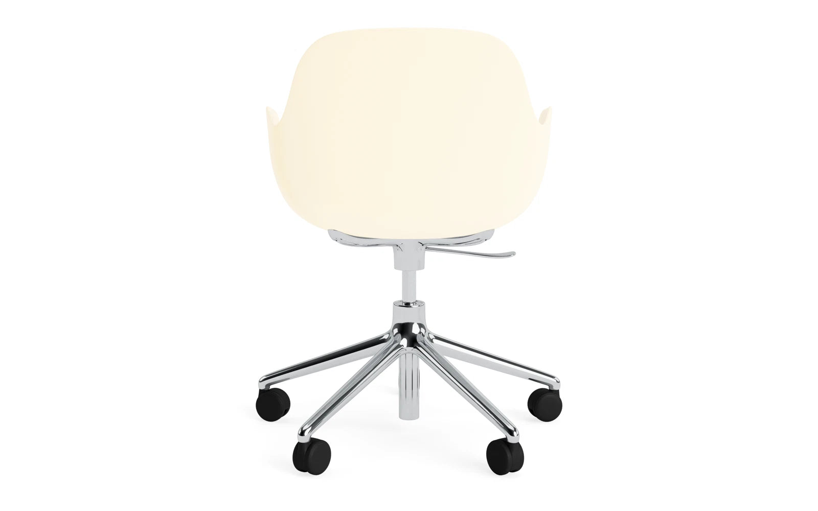 Form Drehsessel mit Rollen Creme/Aluminium in  präsentiert im Onlineshop von KAQTU Design AG. Sessel ist von Normann Copenhagen