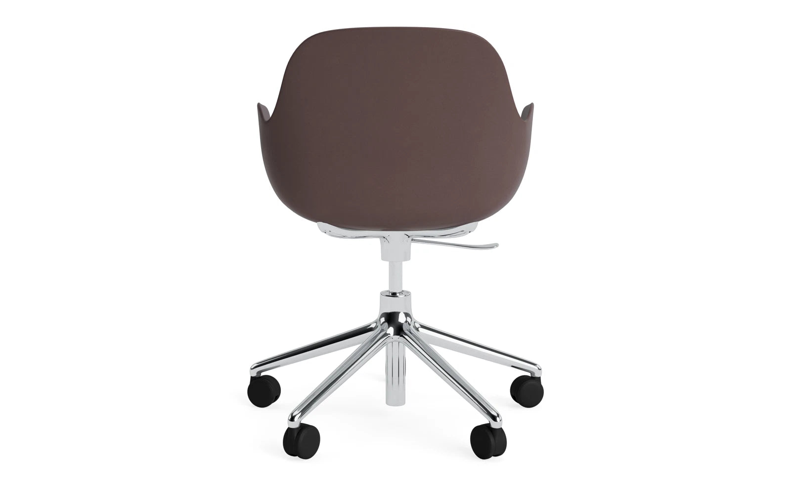 Form Drehsessel mit Rollen Braun/Aluminium in  präsentiert im Onlineshop von KAQTU Design AG. Sessel ist von Normann Copenhagen