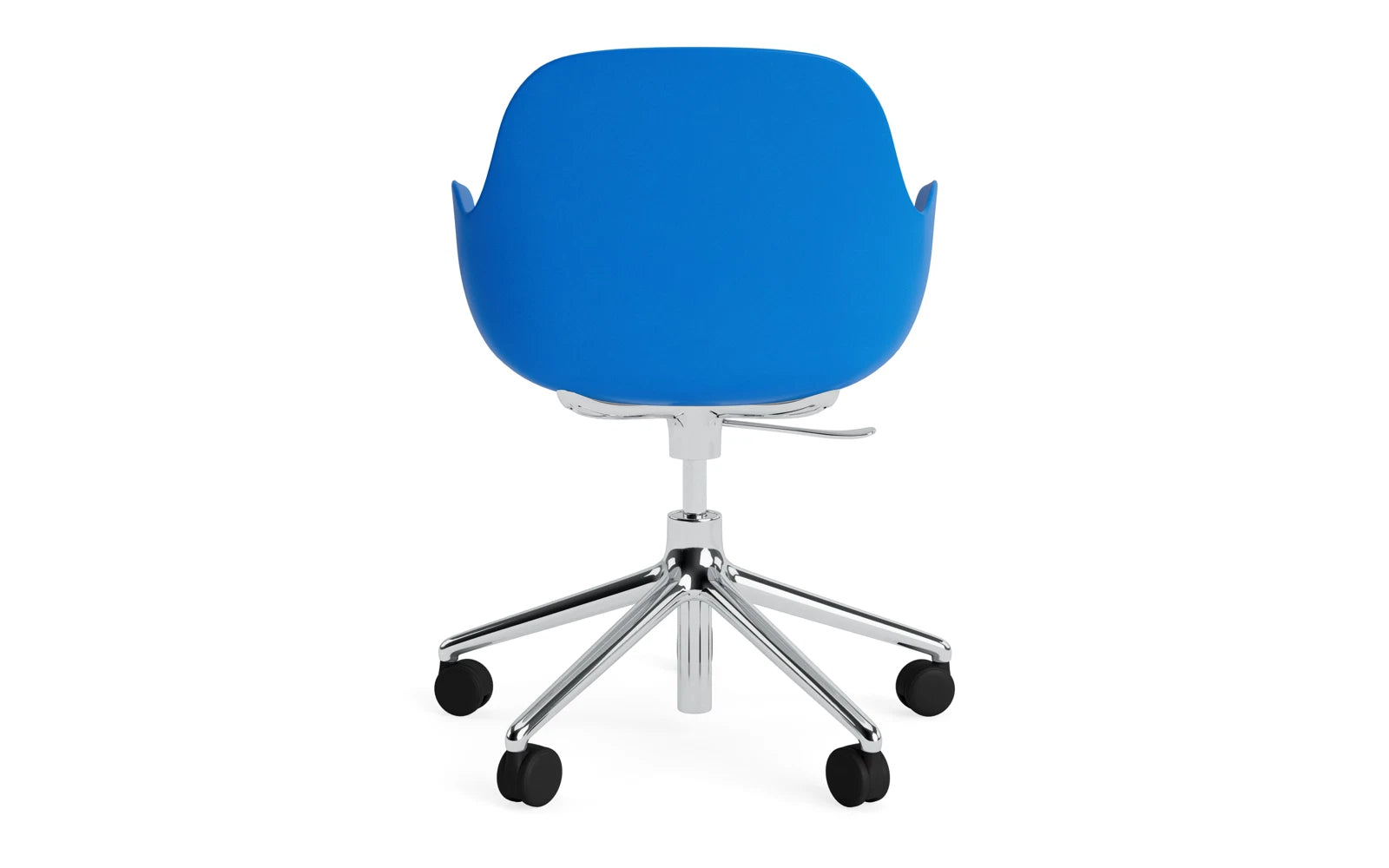 Form Drehsessel mit Rollen Leuchtendes blau/Aluminium in  präsentiert im Onlineshop von KAQTU Design AG. Sessel ist von Normann Copenhagen