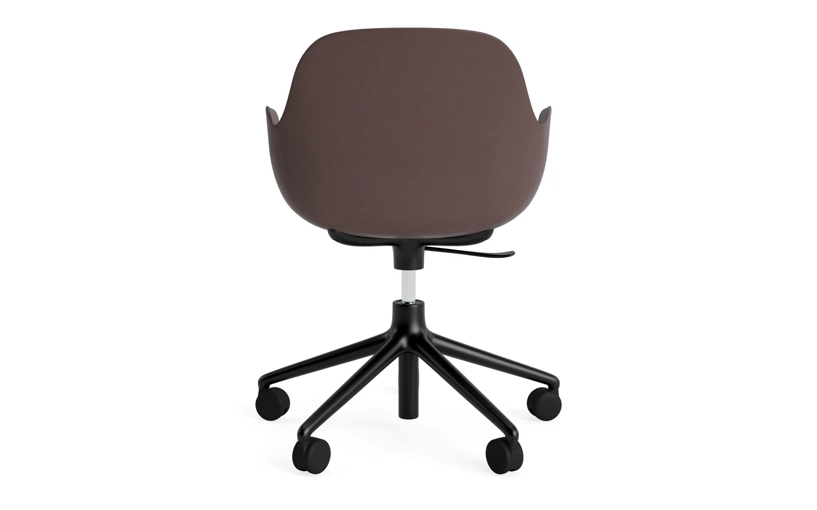 Form Drehsessel mit Rollen braun/schwarzes Aluminium in  präsentiert im Onlineshop von KAQTU Design AG. Sessel ist von Normann Copenhagen