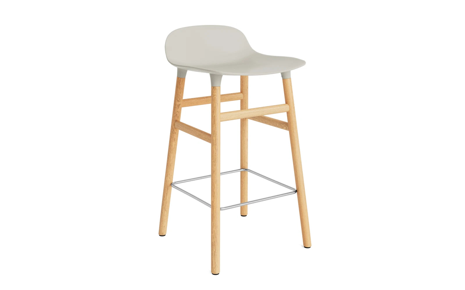 Form Barstuhl 65 cm hellgrau/Eiche in  präsentiert im Onlineshop von KAQTU Design AG. Barstuhl ist von Normann Copenhagen