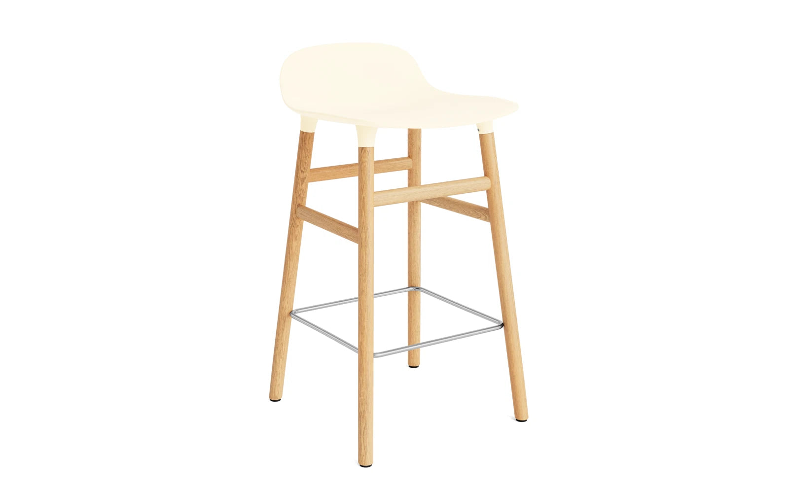 Form Barstuhl 65 cm creme/Eiche in  präsentiert im Onlineshop von KAQTU Design AG. Barstuhl ist von Normann Copenhagen