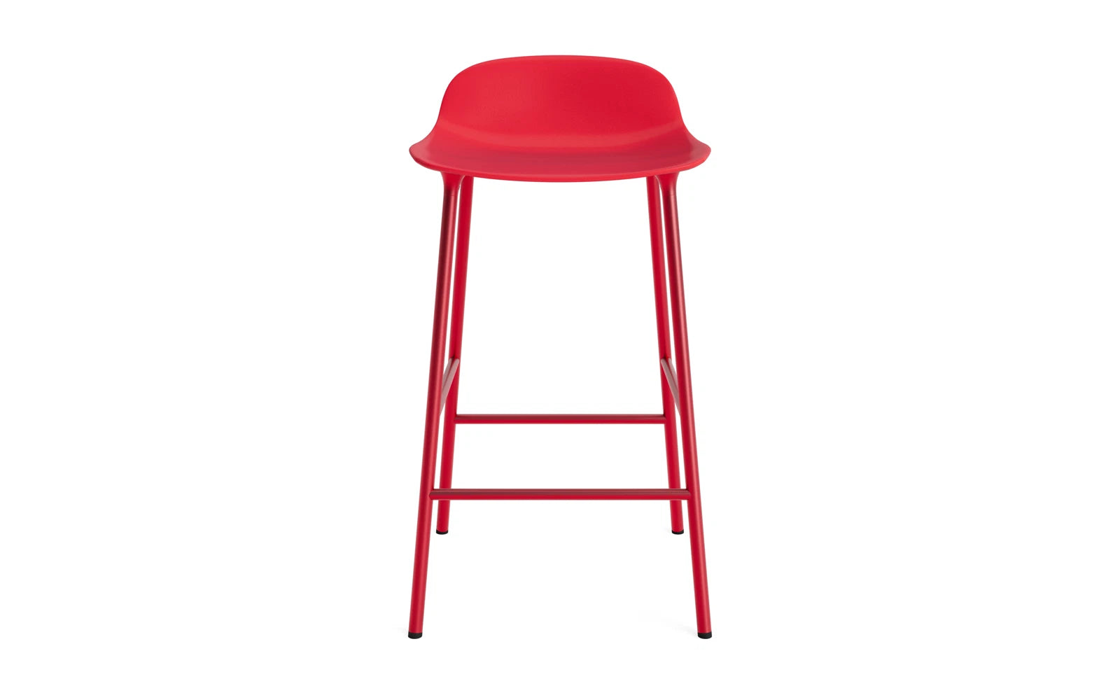 Form Barstuhl 65 cm leuchtendes rot/Stahl in  präsentiert im Onlineshop von KAQTU Design AG. Barstuhl ist von Normann Copenhagen