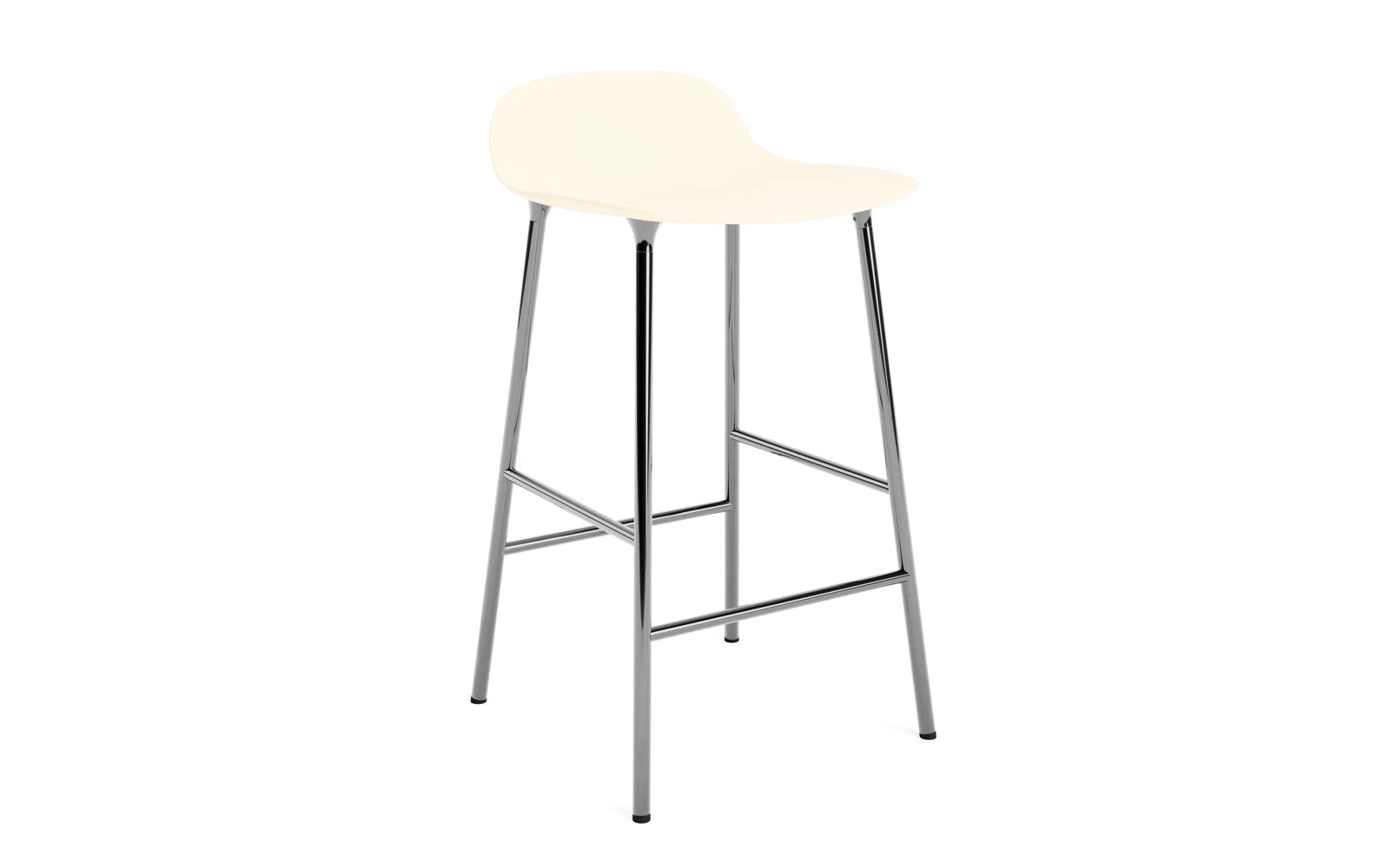 Form Barstuhl 65 cm Creme/Chrom in  präsentiert im Onlineshop von KAQTU Design AG. Barstuhl ist von Normann Copenhagen