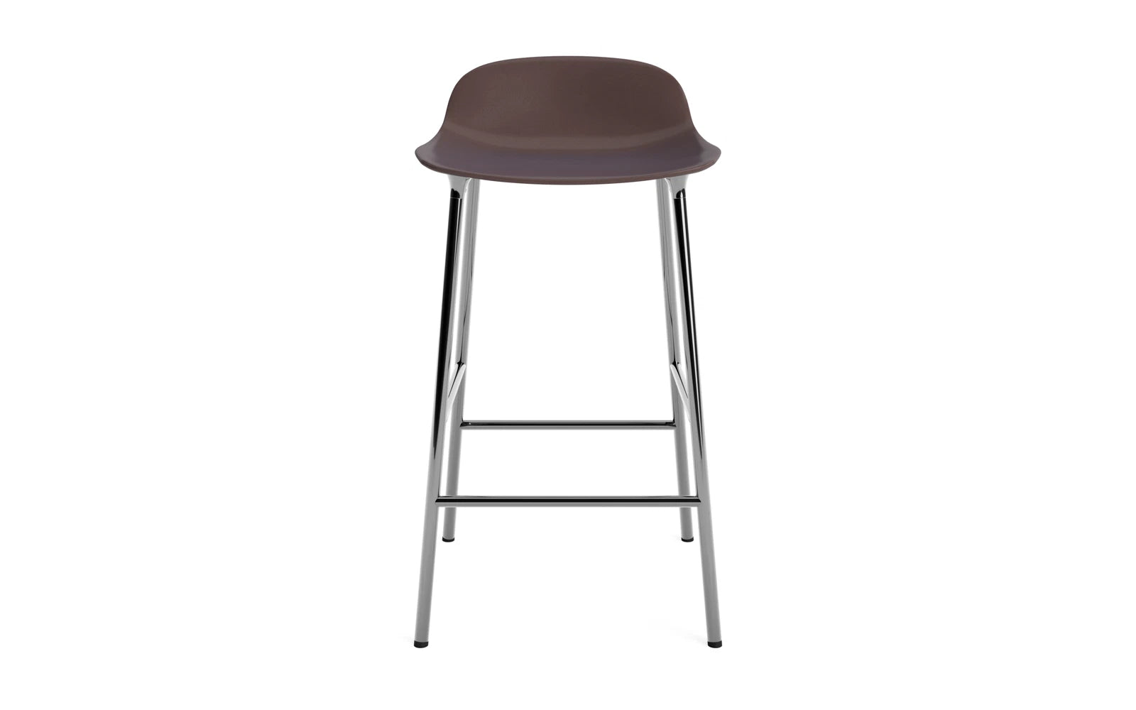 Form Barstuhl 65 cm Braun/Chrom in  präsentiert im Onlineshop von KAQTU Design AG. Barstuhl ist von Normann Copenhagen