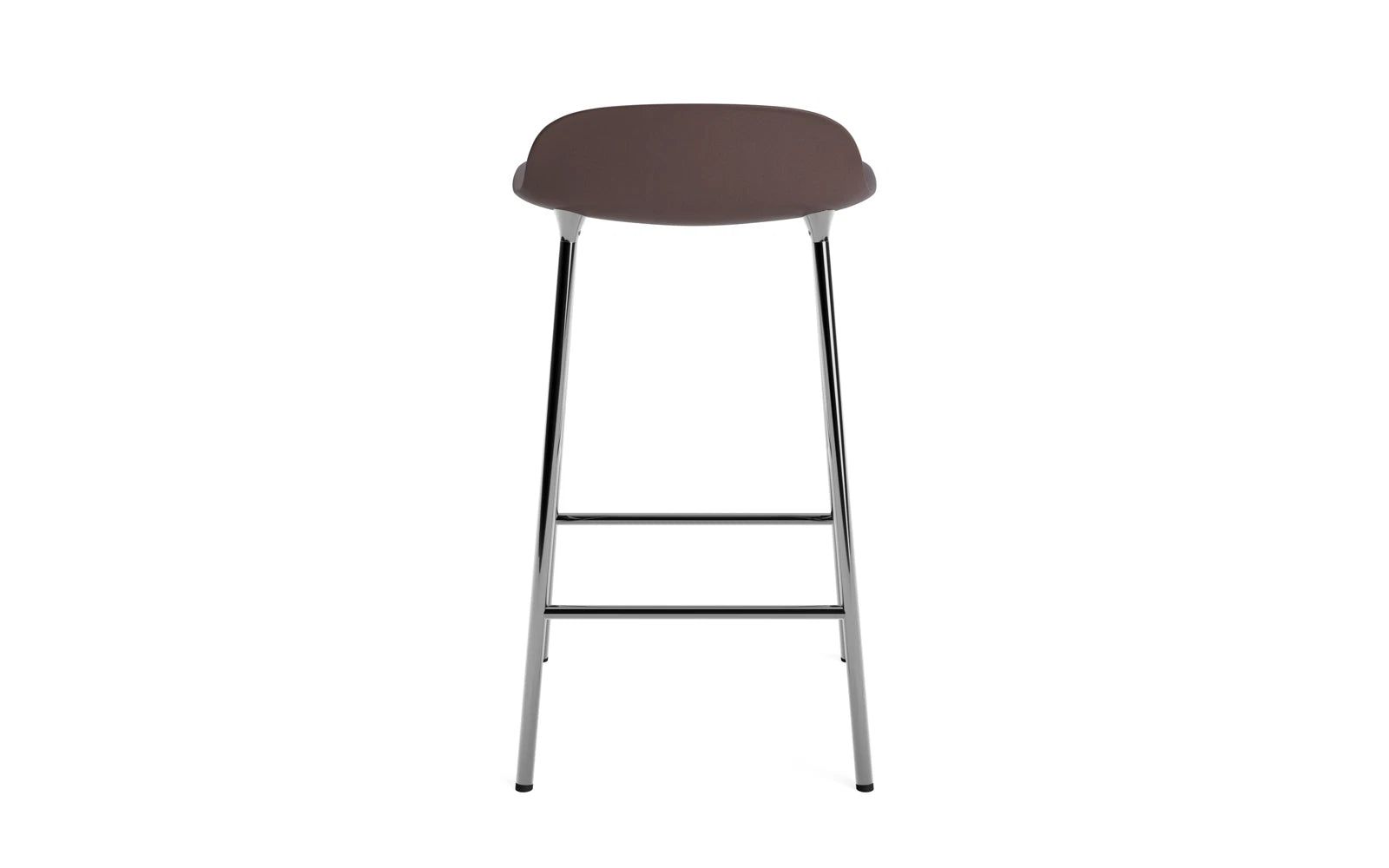 Form Barstuhl 65 cm Braun/Chrom in  präsentiert im Onlineshop von KAQTU Design AG. Barstuhl ist von Normann Copenhagen