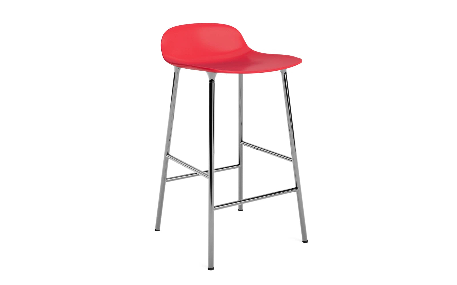 Form Barstuhl 65 cm Leuchtendes Rot/Chrom in  präsentiert im Onlineshop von KAQTU Design AG. Barstuhl ist von Normann Copenhagen