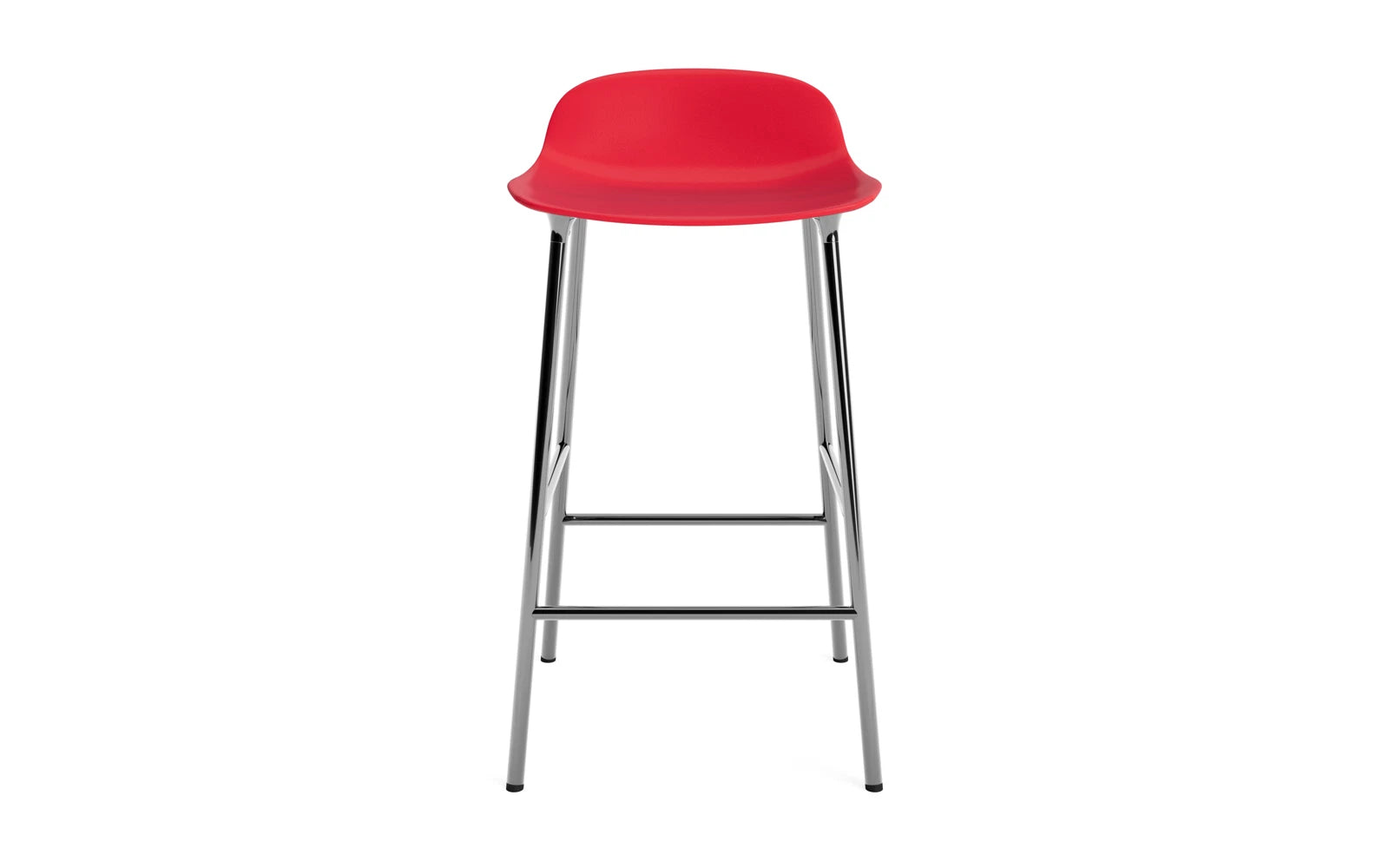 Form Barstuhl 65 cm Leuchtendes Rot/Chrom in  präsentiert im Onlineshop von KAQTU Design AG. Barstuhl ist von Normann Copenhagen