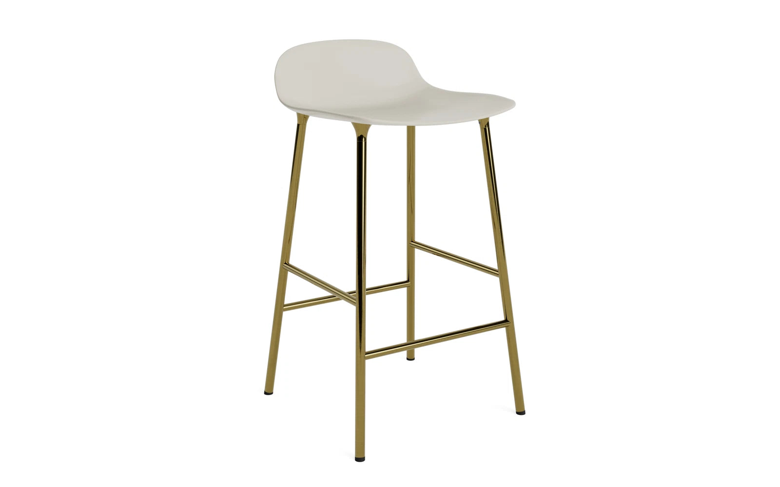 Form Barstuhl 65 cm Messing Hellgrau in  präsentiert im Onlineshop von KAQTU Design AG. Barstuhl ist von Normann Copenhagen